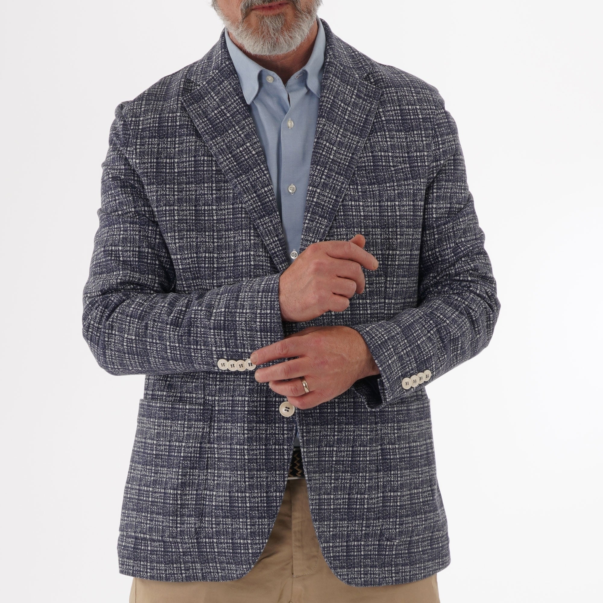 Circolo 1901 Blue & White Checked Blazer
