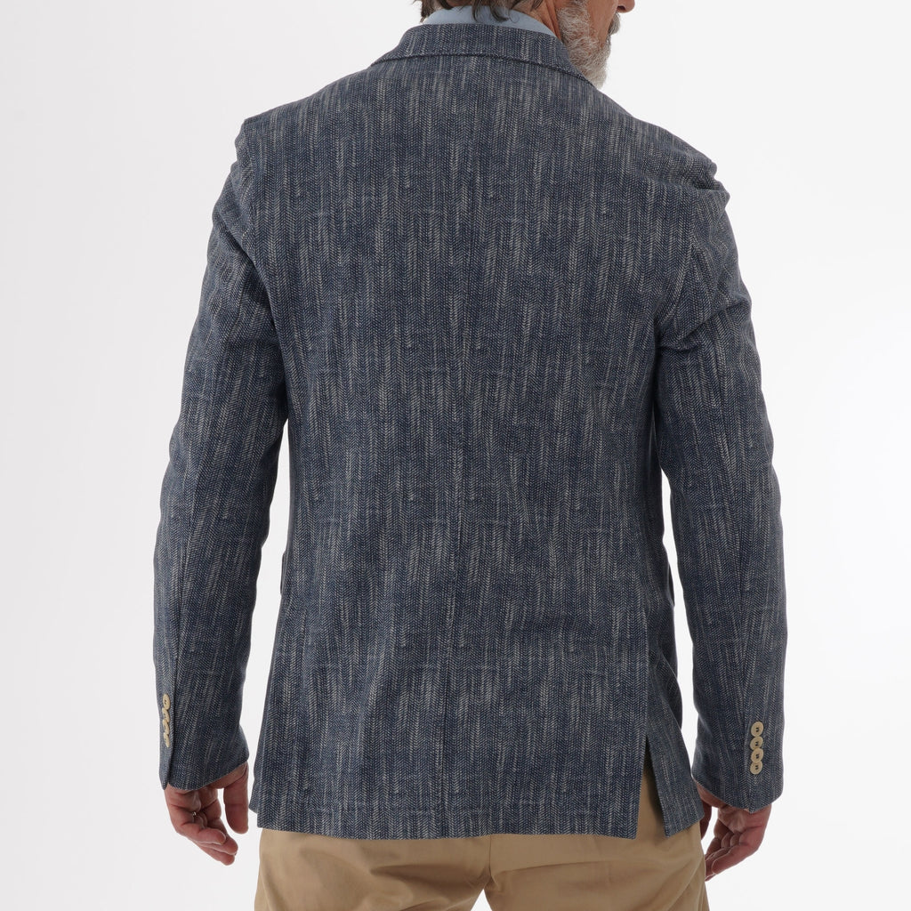 Circolo 1901 Light Blue Herringbone Stretch Blazer