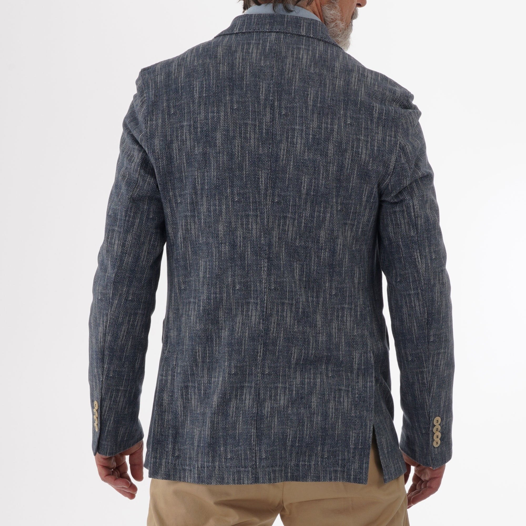 Circolo 1901 Light Blue Herringbone Stretch Blazer
