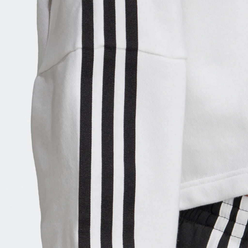 Adidas Originals Womens Cropped 3-Stripe Hoodie - White