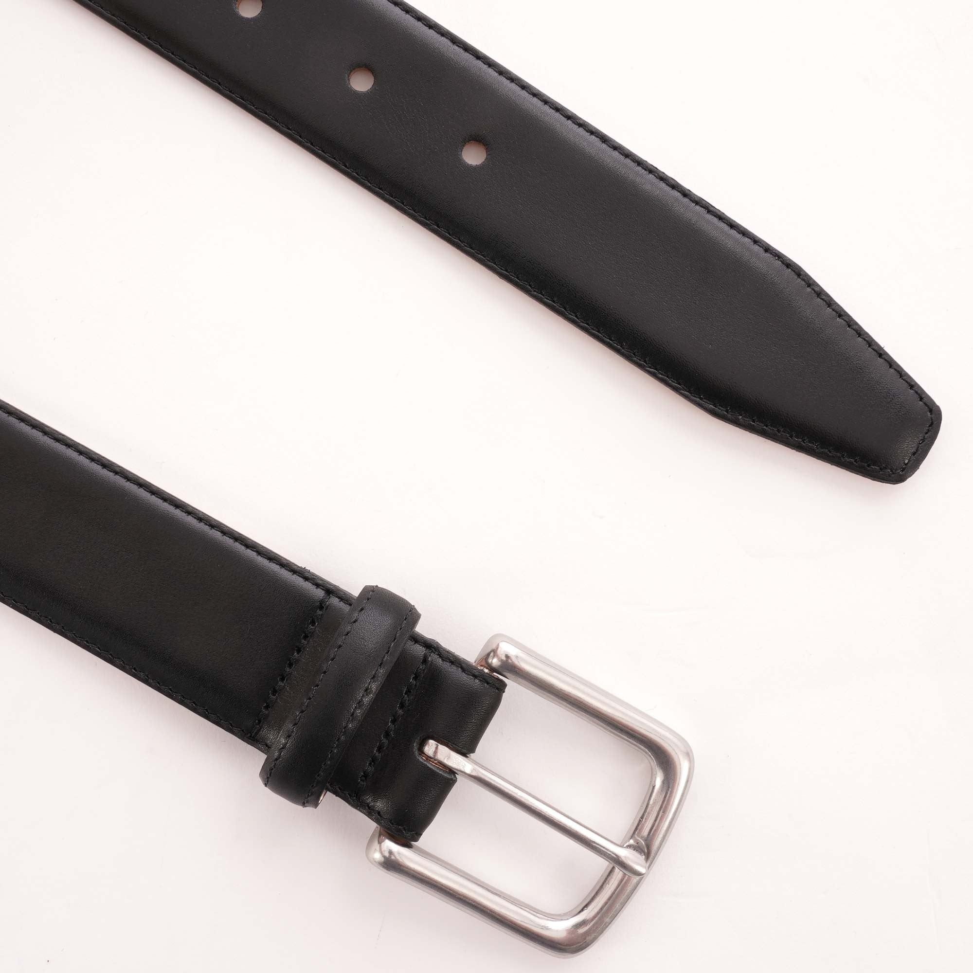 None Of The Above Leather Belt - Black - Made in England