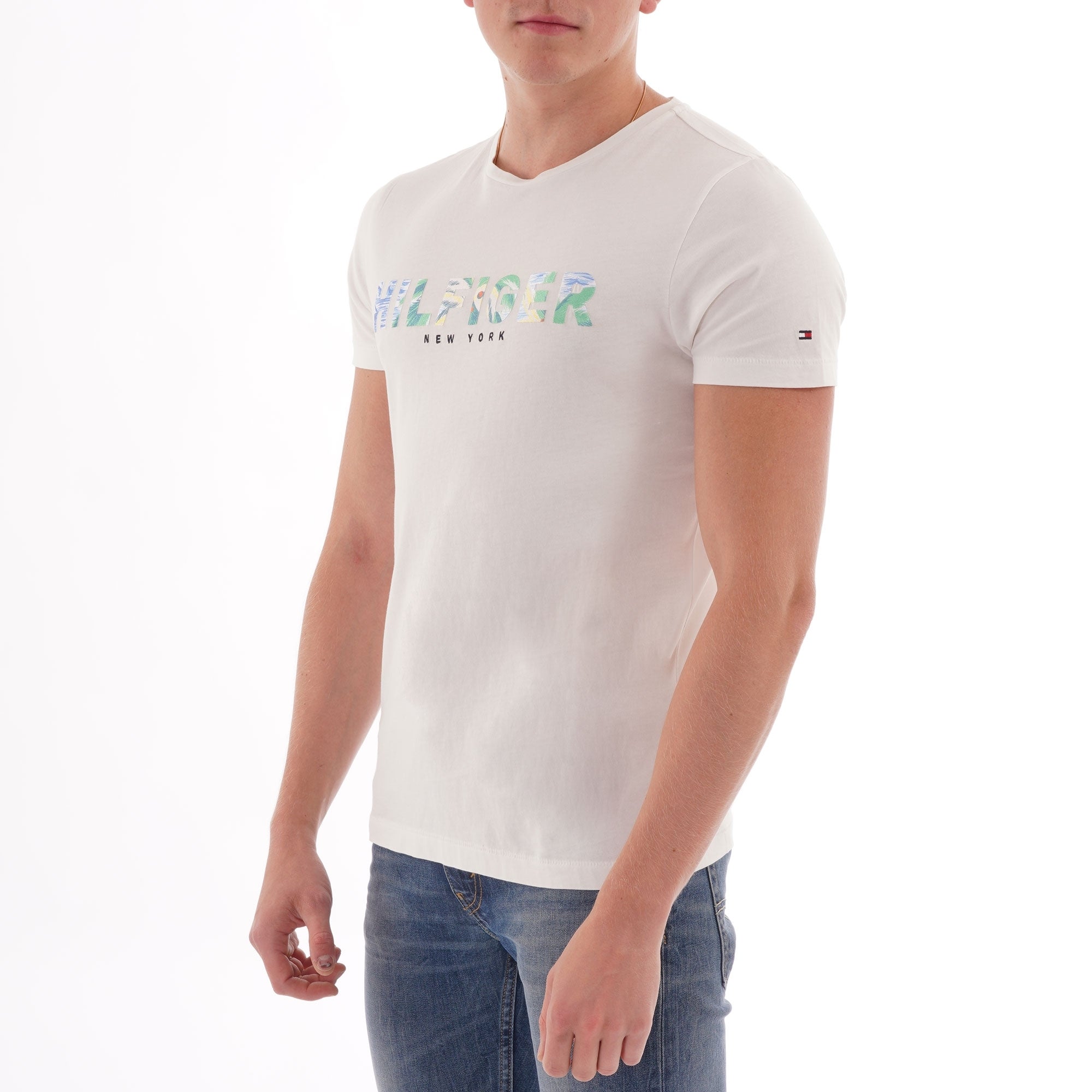 Tommy Hilfiger Hilfiger Applique Logo T-Shirt - Snow White