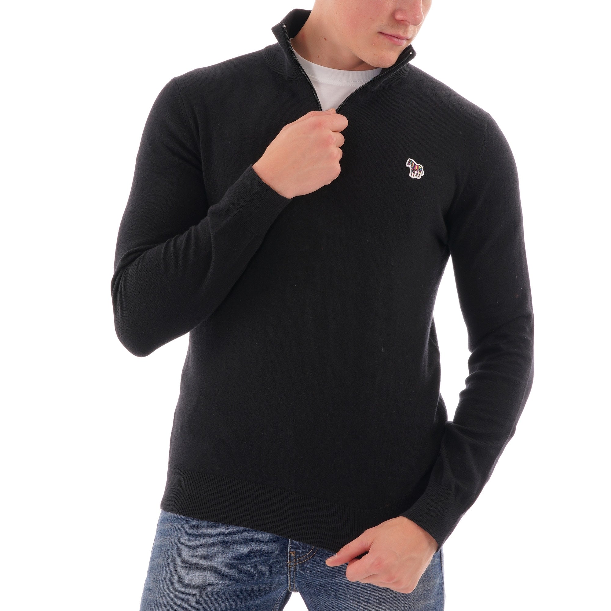 Paul Smith Pullover Zip Neck Knitwear - Black
