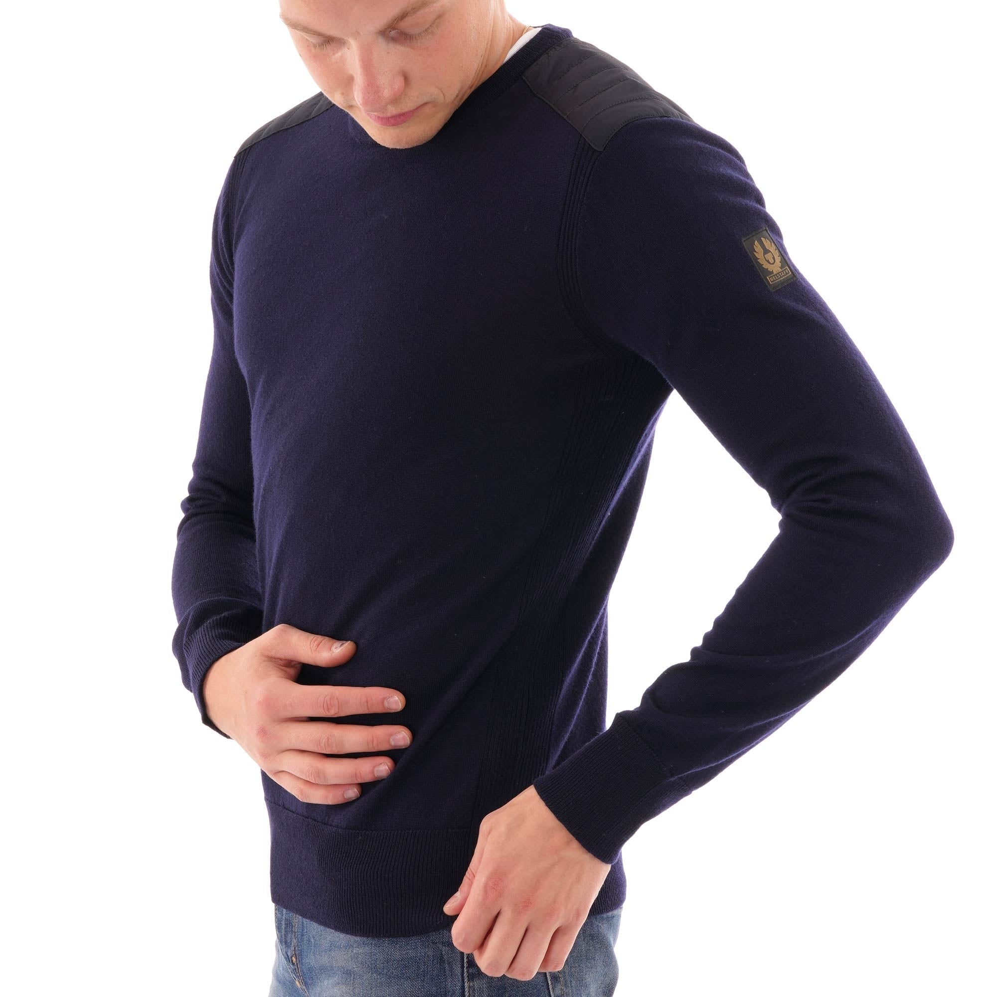 Belstaff Kerrigan Crew Neck Jumper - Washed Navy
