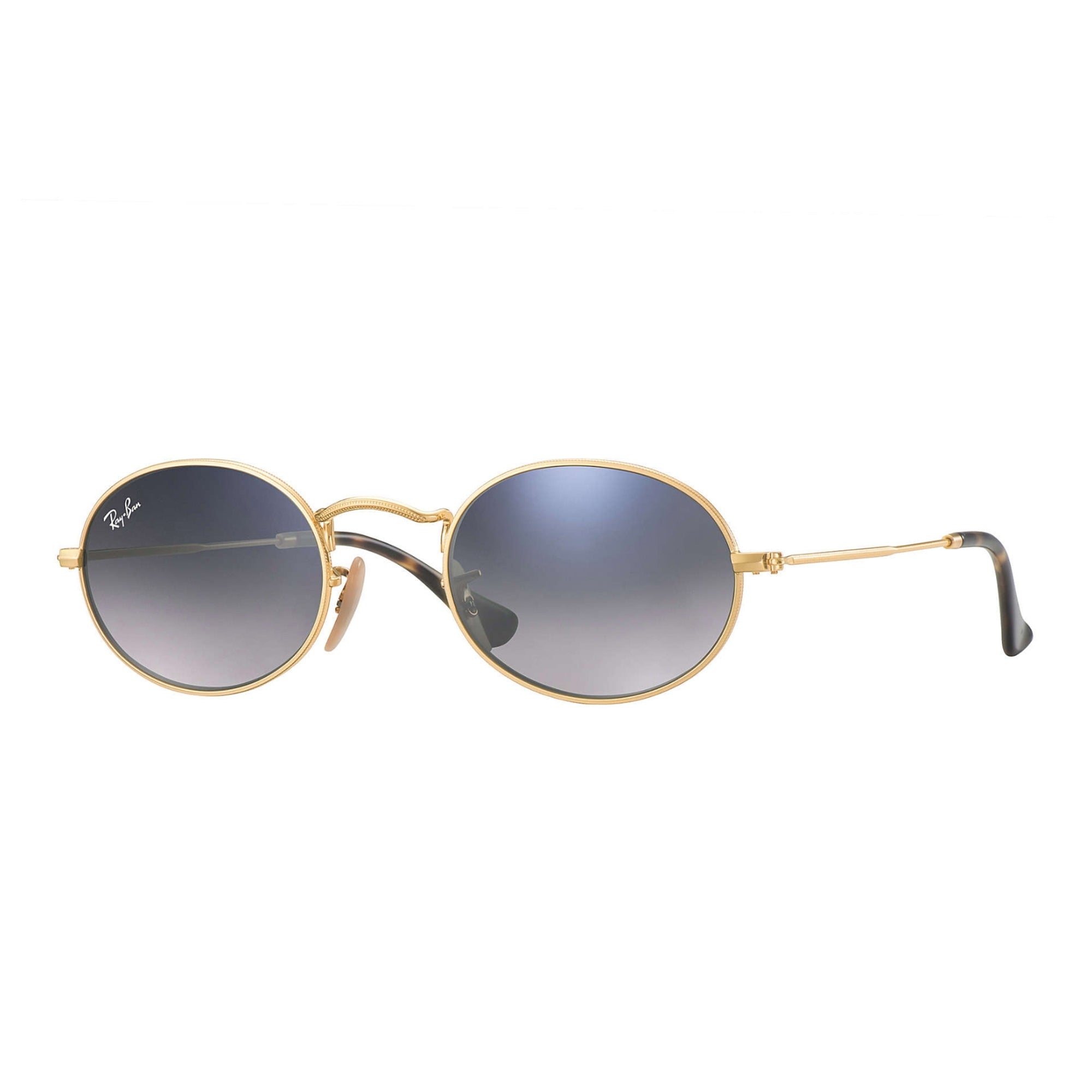 Ray Ban Oval Flat Lenses Sunglasses - Gold