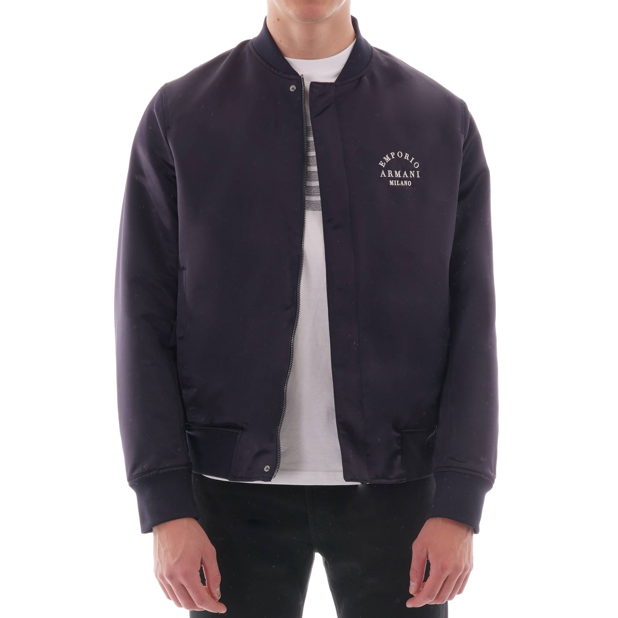 Emporio Armani Reversible Satin Bomber - Blue Navy