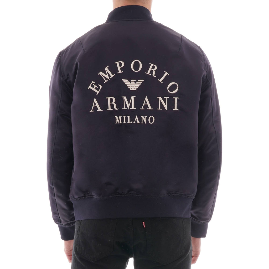 Emporio Armani Reversible Satin Bomber - Blue Navy