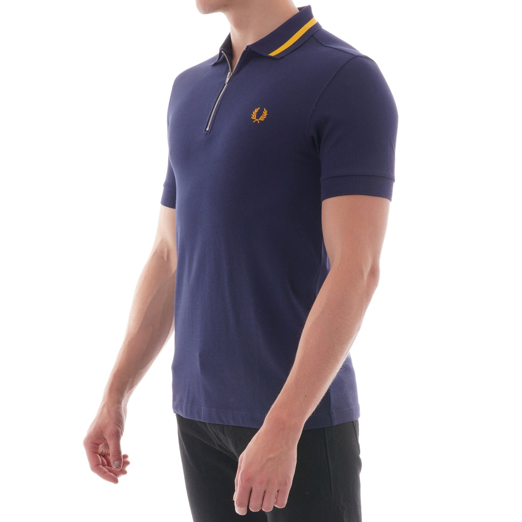 Fred Perry Vinyl Tipped Polo Shirt - Carbon Blue