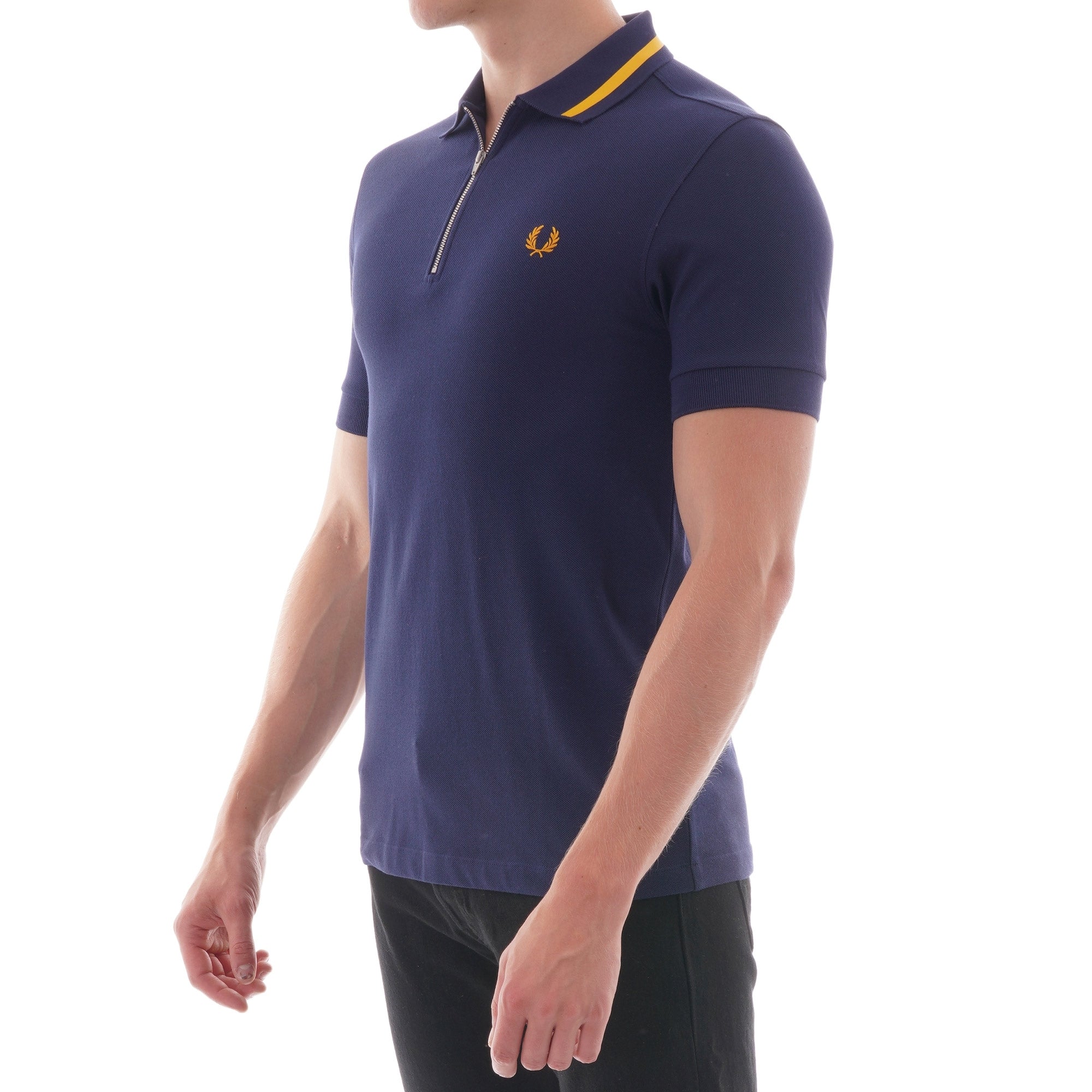 Fred Perry Vinyl Tipped Polo Shirt - Carbon Blue
