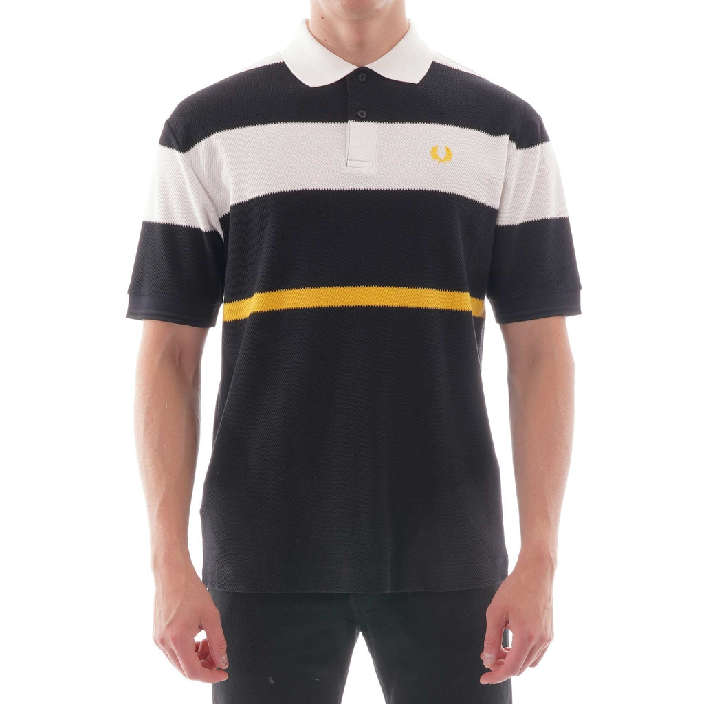 Fred Perry Bold Stripe Polo Shirt - Black