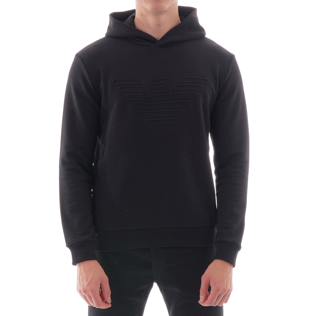 Emporio Armani Eagle Embroidered Hoodie - Black