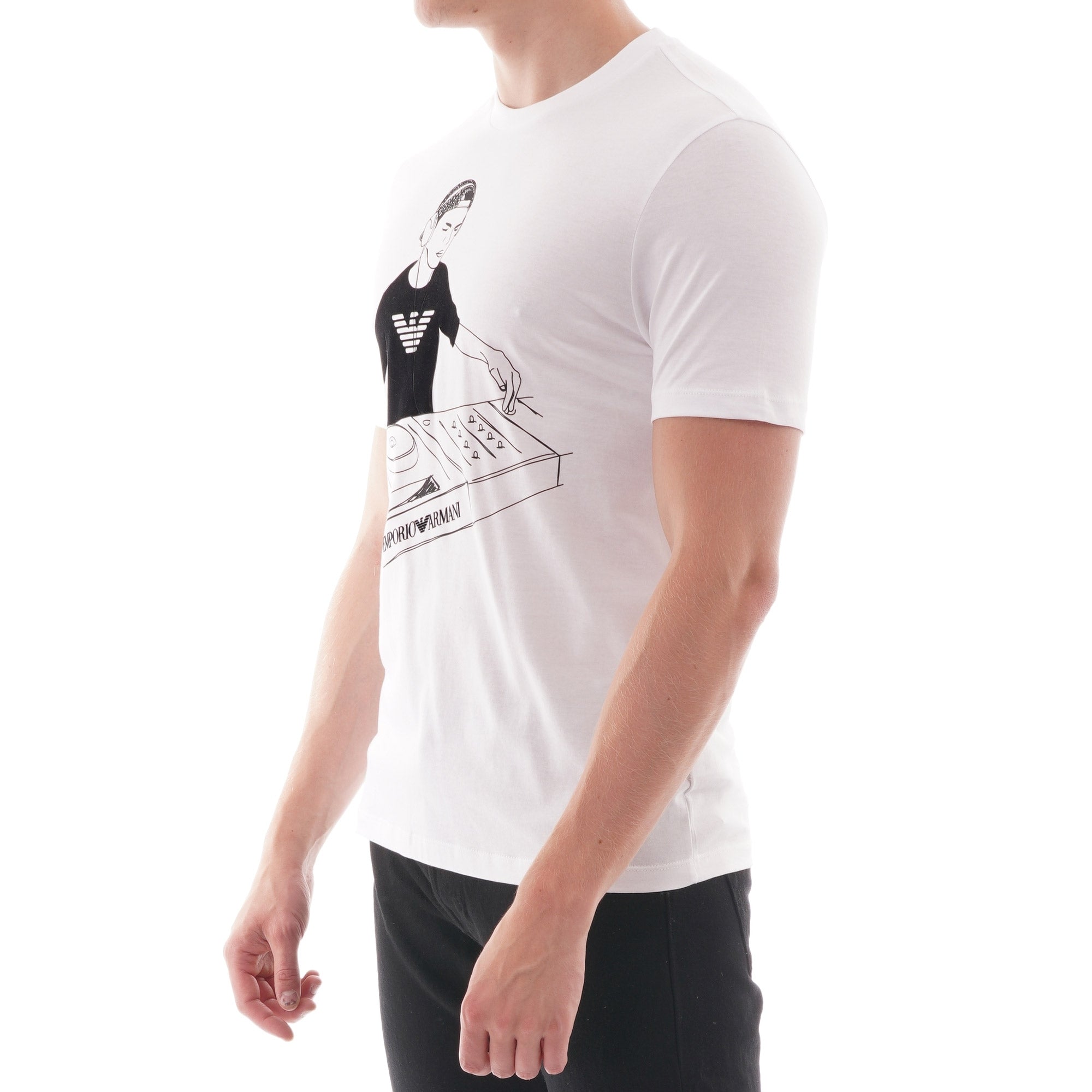 Emporio Armani Jersey Leisure print T-shirt - (White) Bianco Ottico