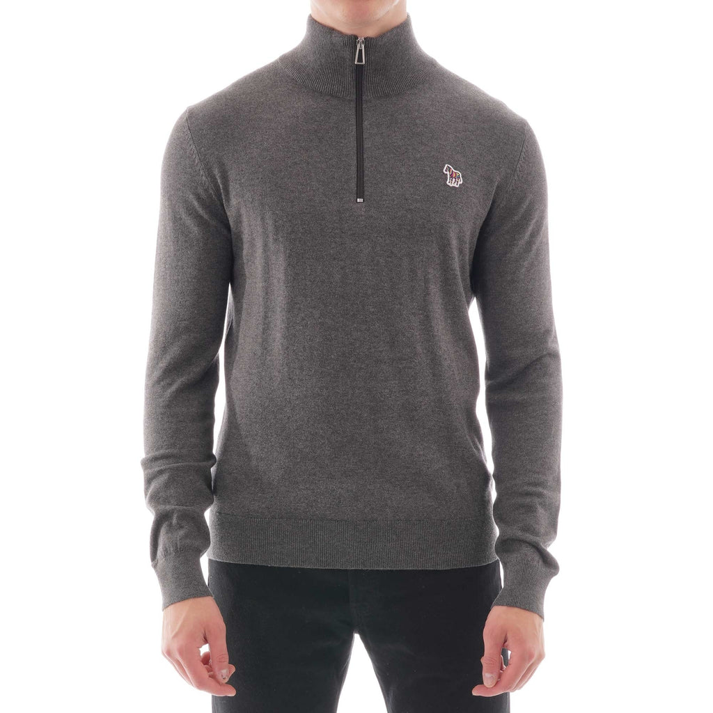 Paul Smith Pullover Zip Neck Knitwear - Dark Grey