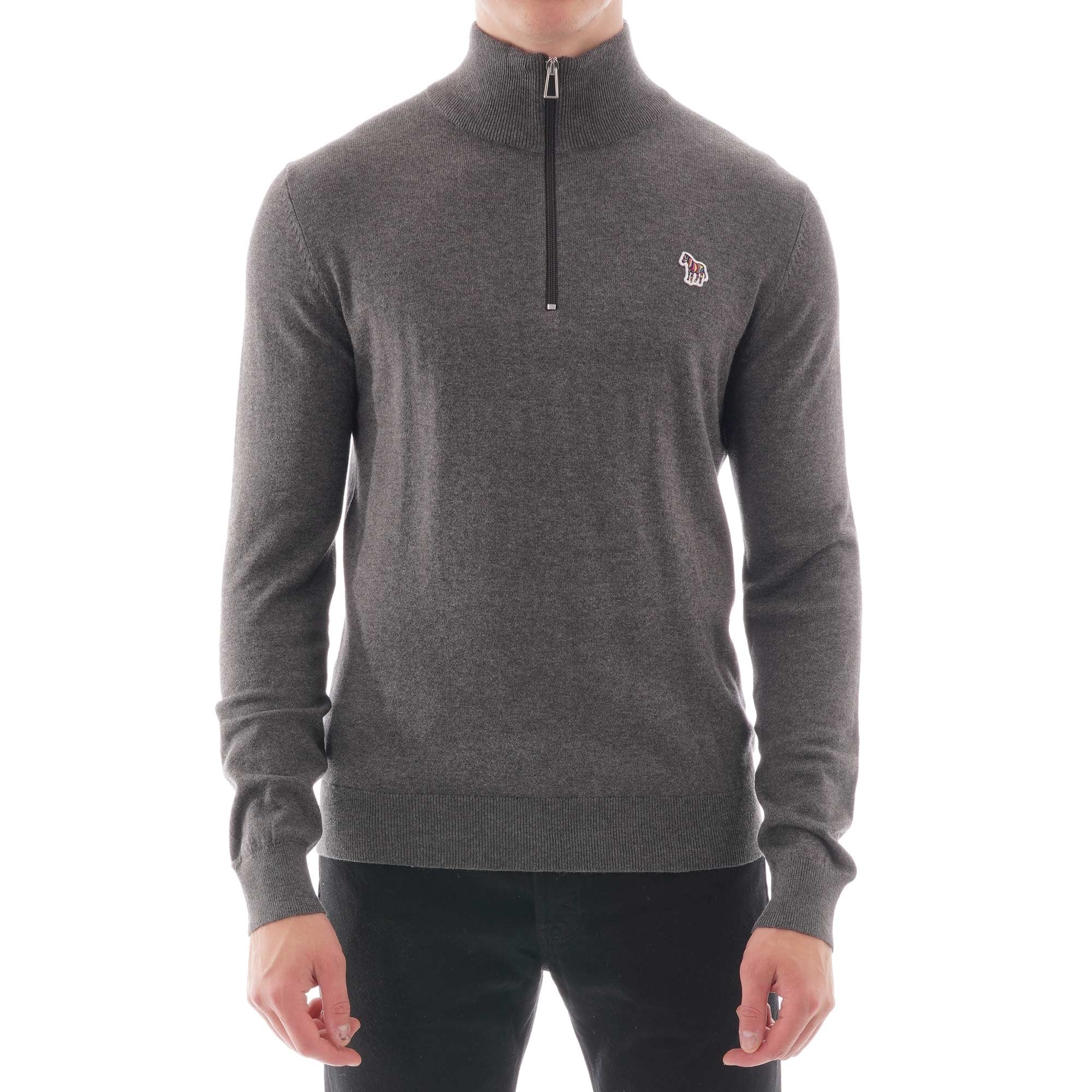 Paul Smith Pullover Zip Neck Knitwear - Dark Grey