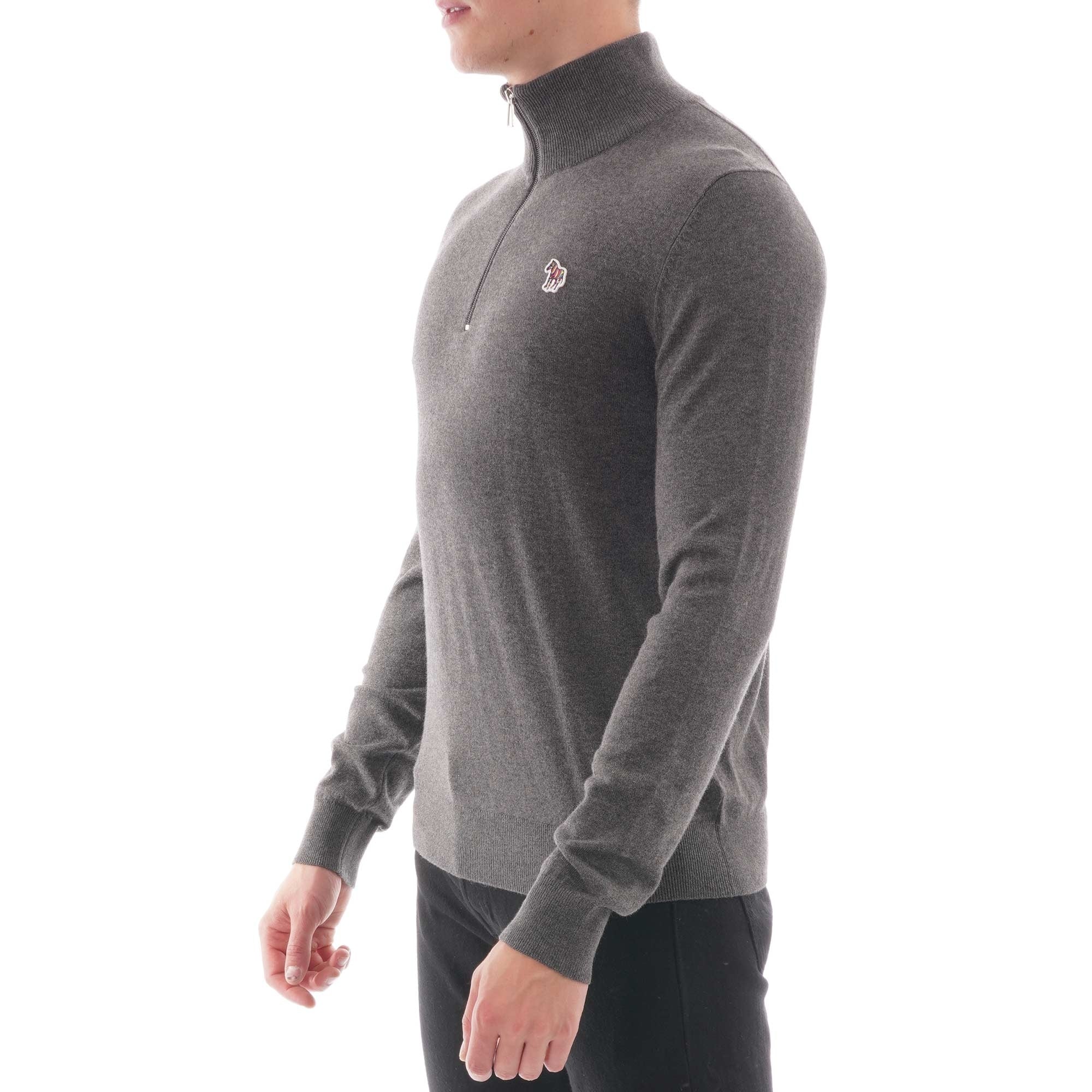 Paul Smith Pullover Zip Neck Knitwear - Dark Grey