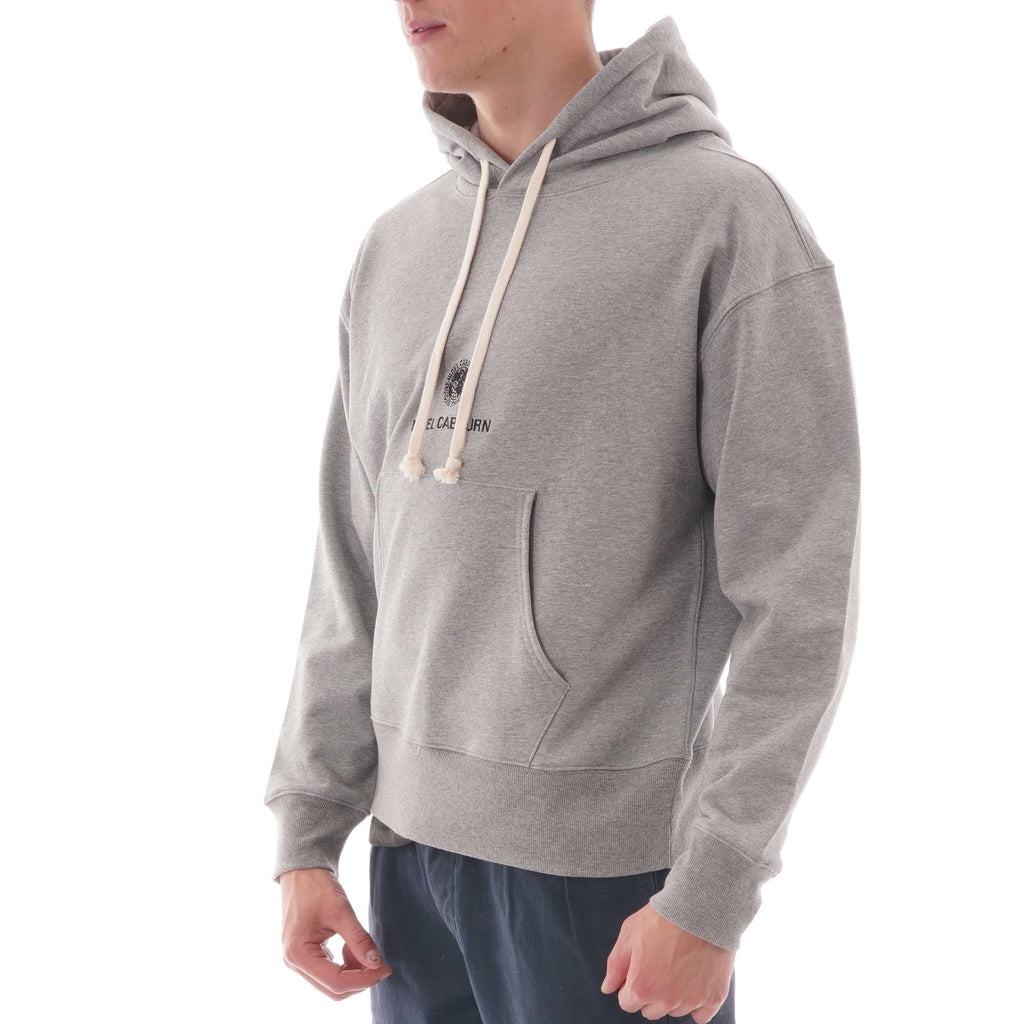 Nigel Cabourn Embroidered Globe Logo Pullover Hoody Ð Grey Marl