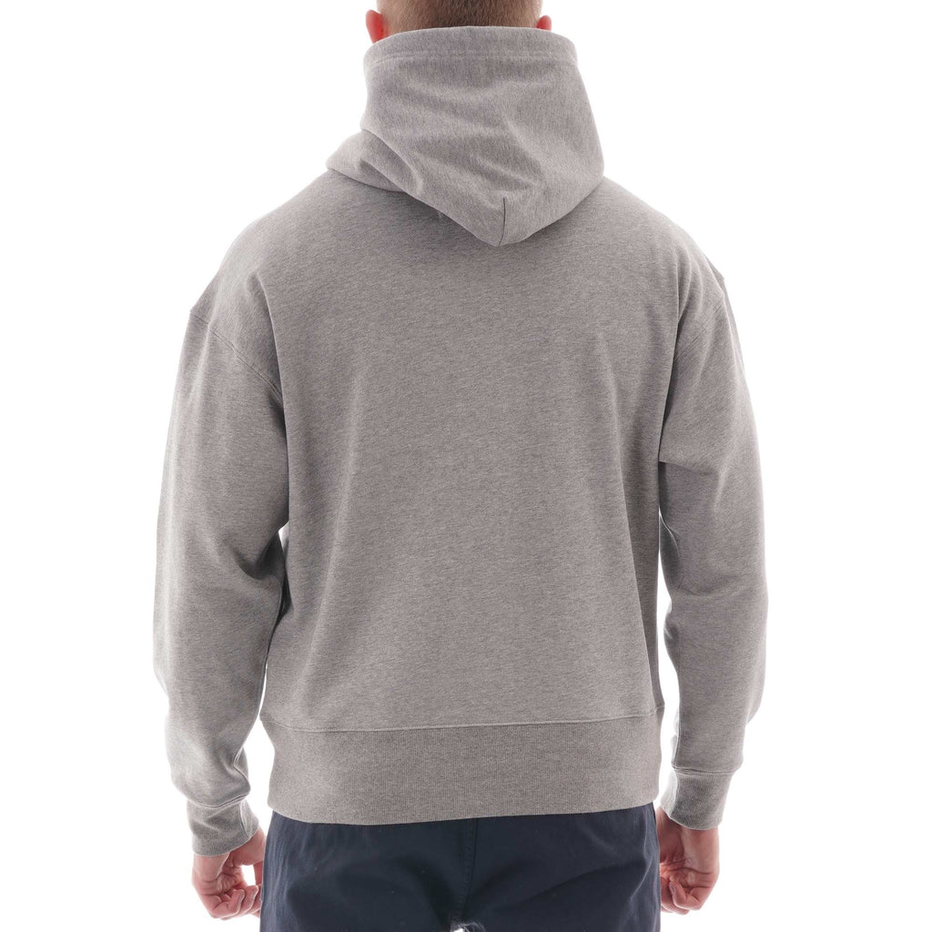 Nigel Cabourn Embroidered Globe Logo Pullover Hoody Ð Grey Marl