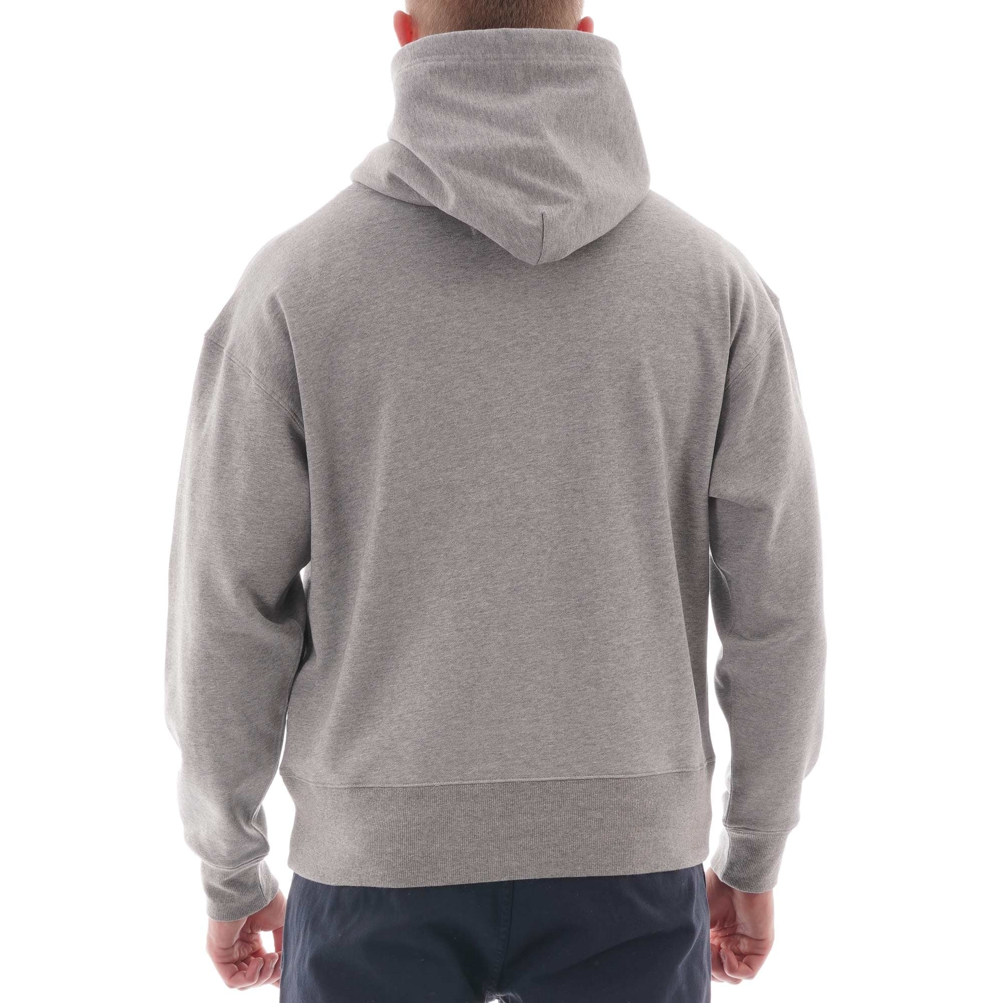 Nigel Cabourn Embroidered Globe Logo Pullover Hoody Ð Grey Marl