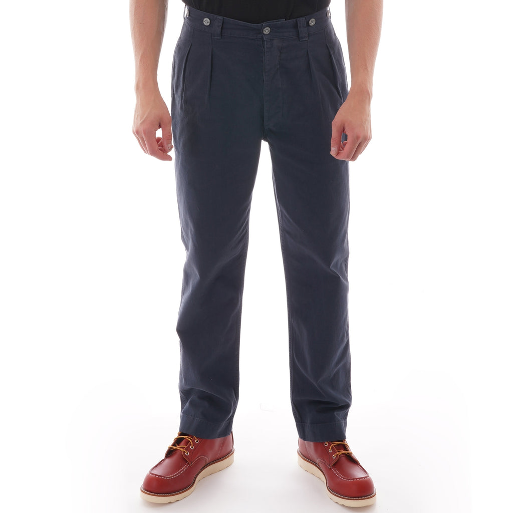 Nigel Cabourn Pleated Chino - Black Navy