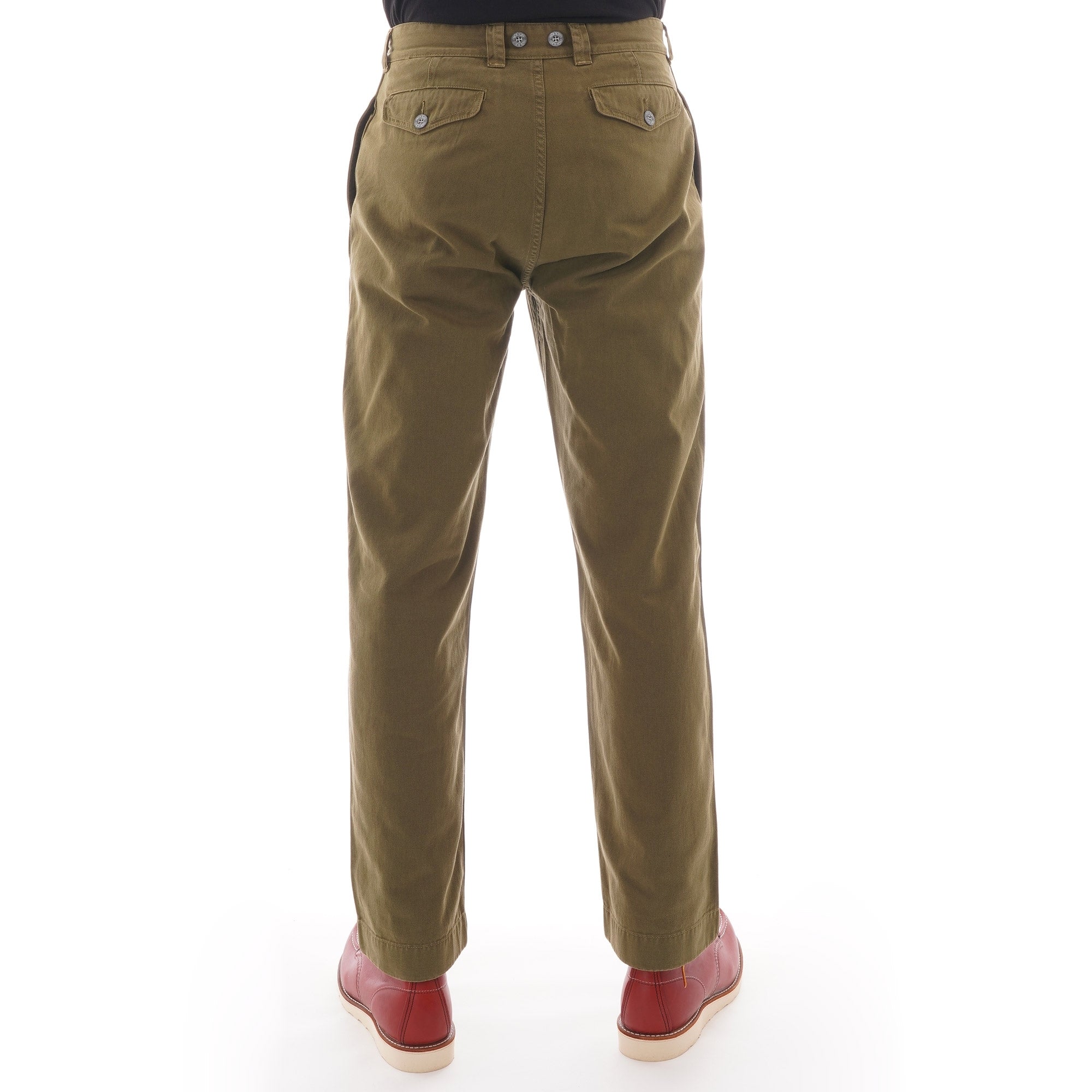 Nigel Cabourn Lybro Pleated Chino - Army Green