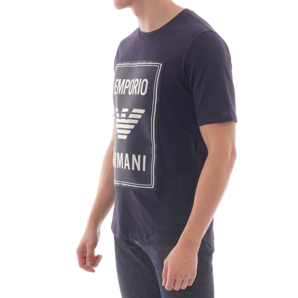 Emporio Armani Cotton Logo Tee - Blue Navy