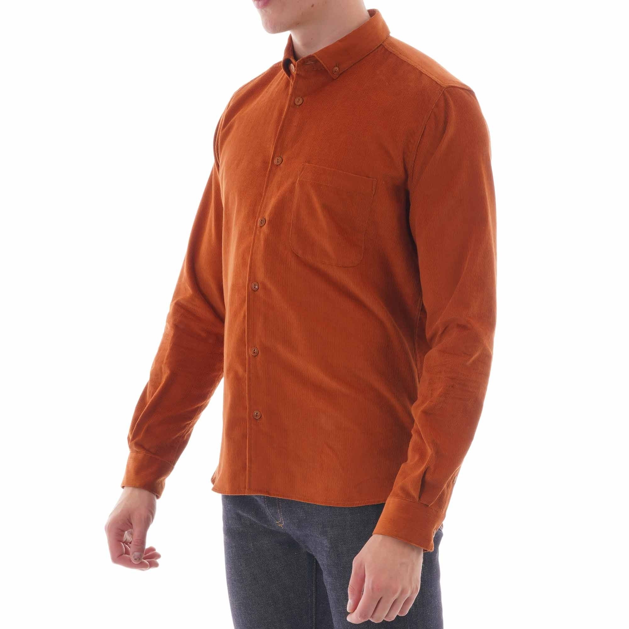YMC Button Down Dean Cord shirt - Rust