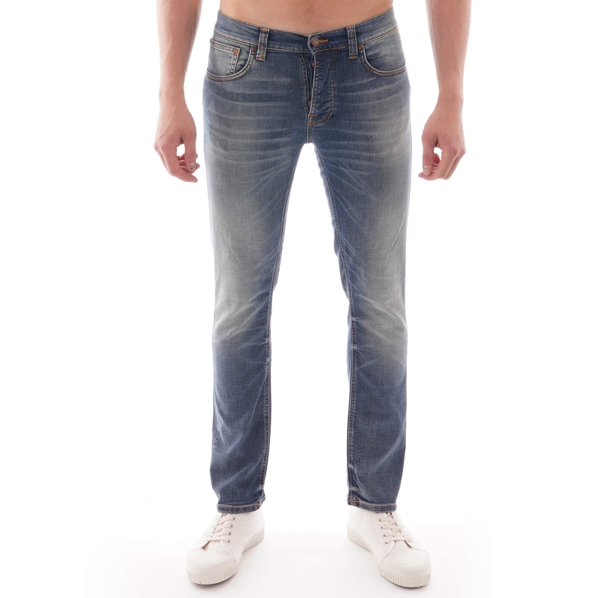Nudie Jeans Grim Tim Denim Jeans - Worn In Broken