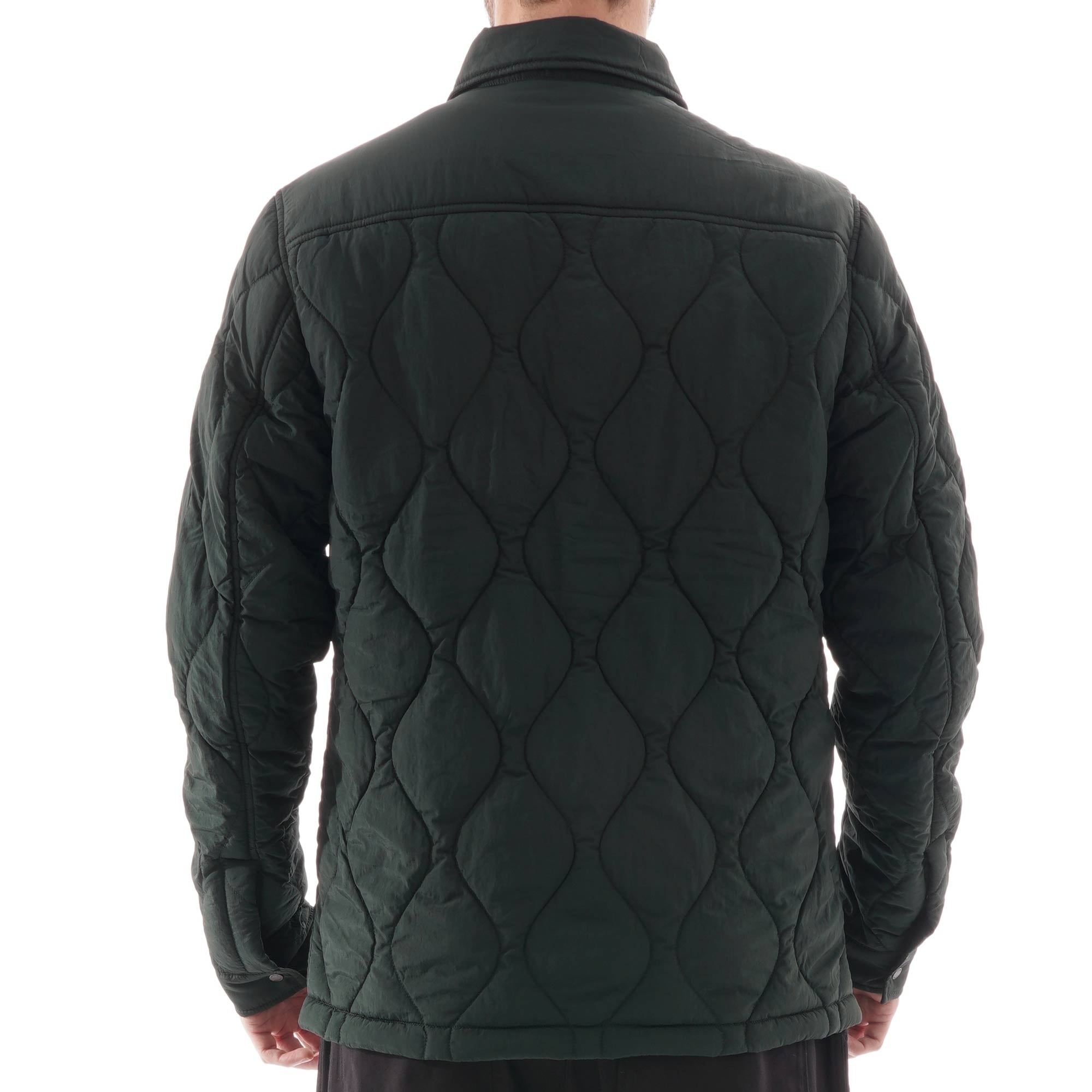 Lacoste Lightweight Collapsible Snap Quilted Jacket - Green