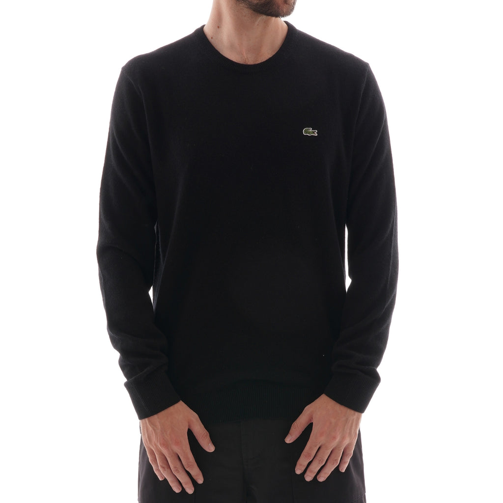 Lacoste Crew Neck Wool Jersey - Black