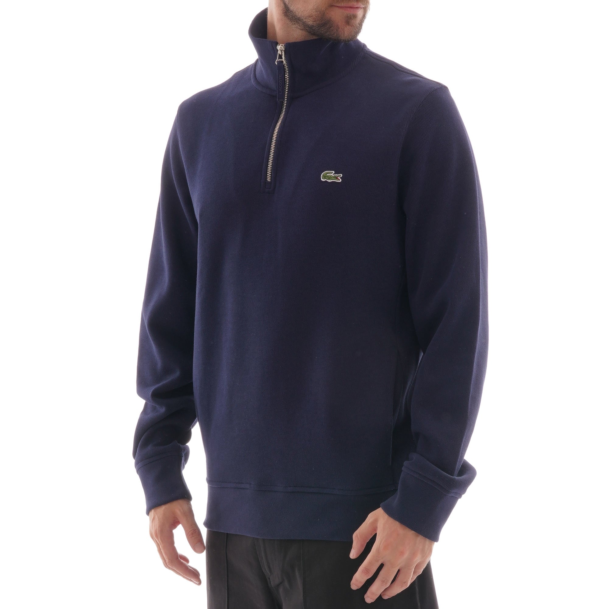 Lacoste Logo Half Zip Sweatshirt - Marine