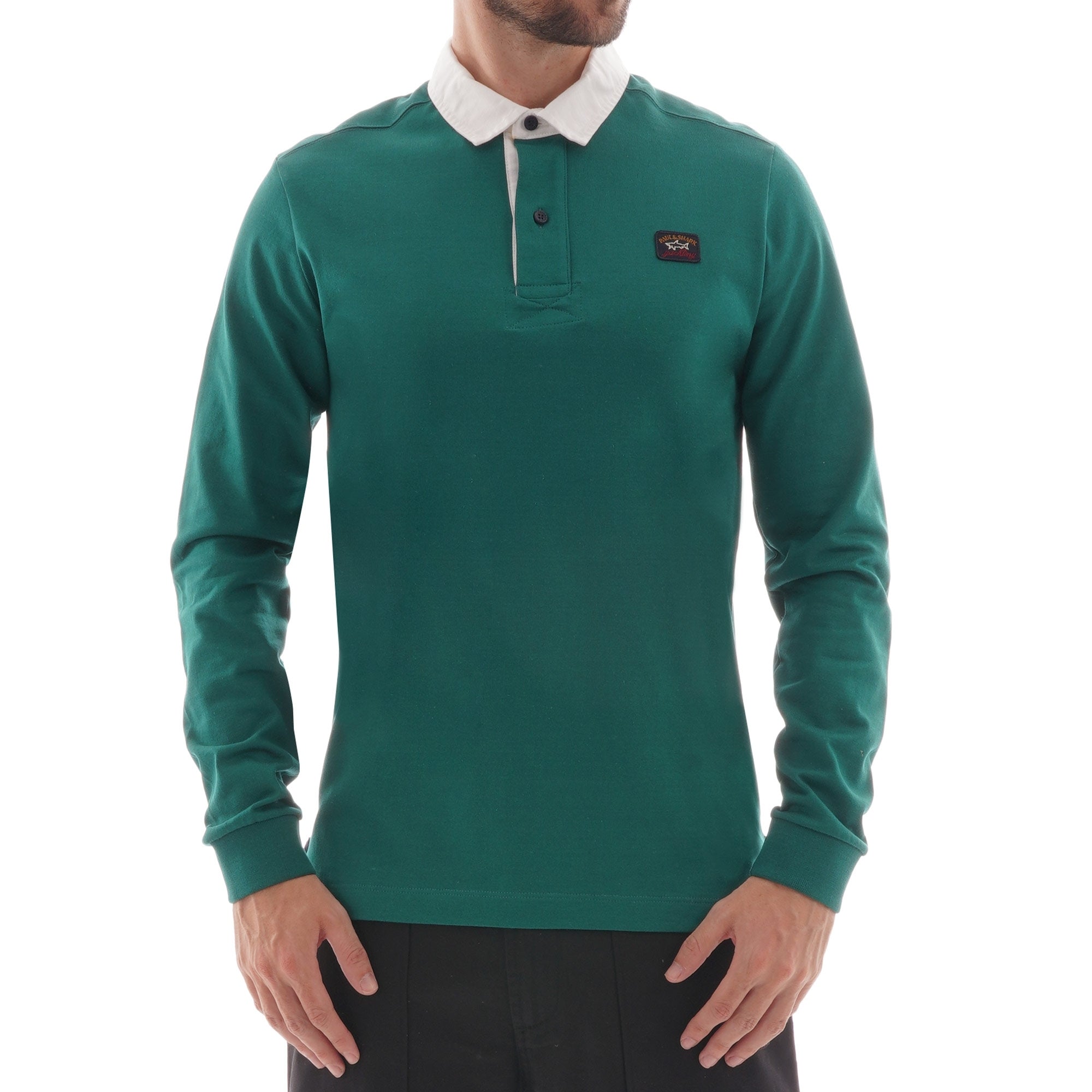 Paul and Shark Long Sleeve Polo - Green