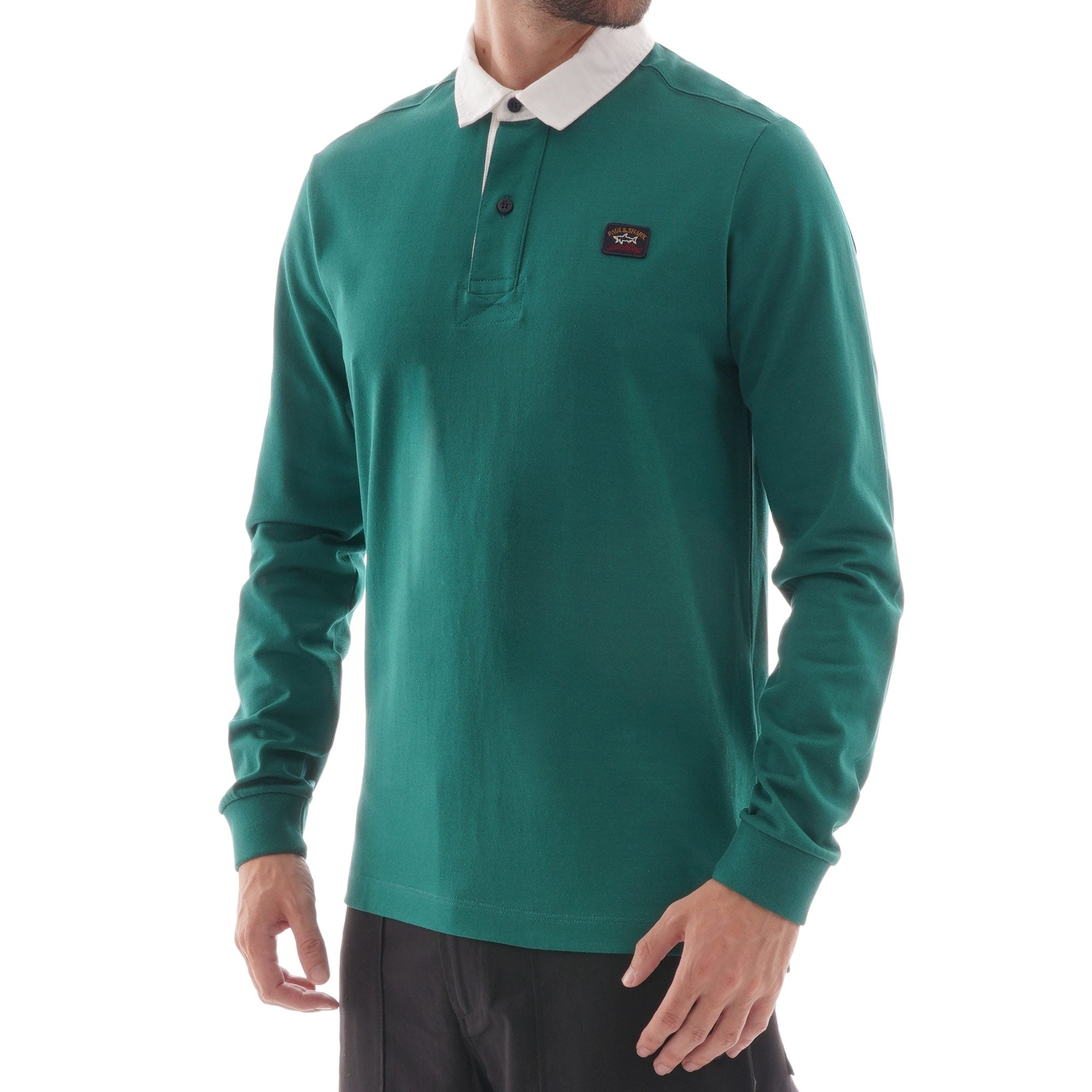 Paul and Shark Long Sleeve Polo - Green