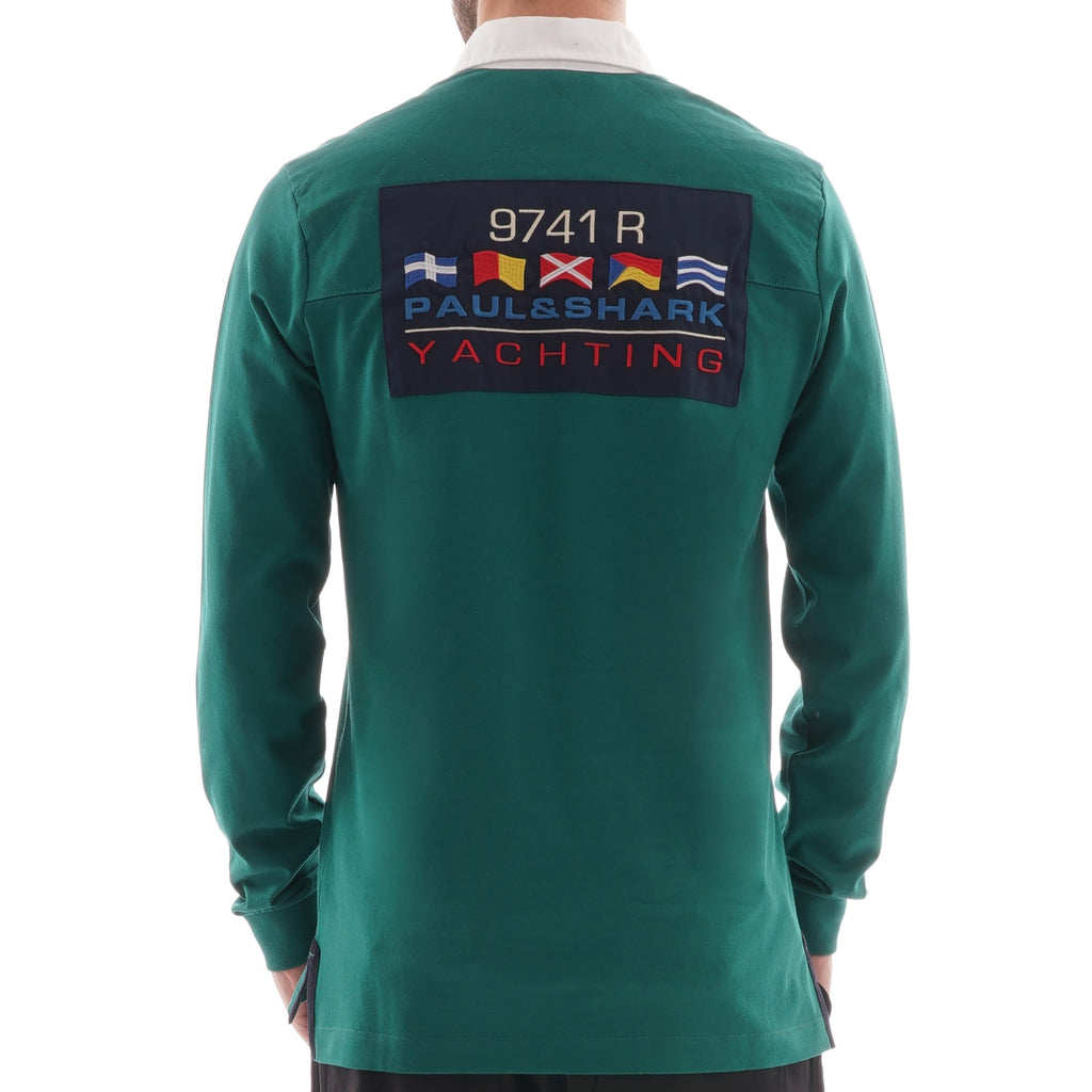Paul and Shark Long Sleeve Polo - Green