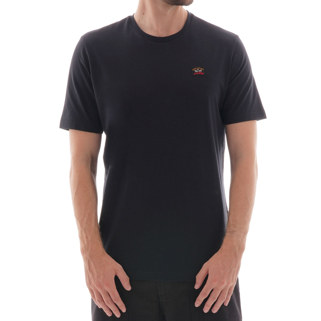 Paul and Shark Crew Neck Logo T-Shirt - Black