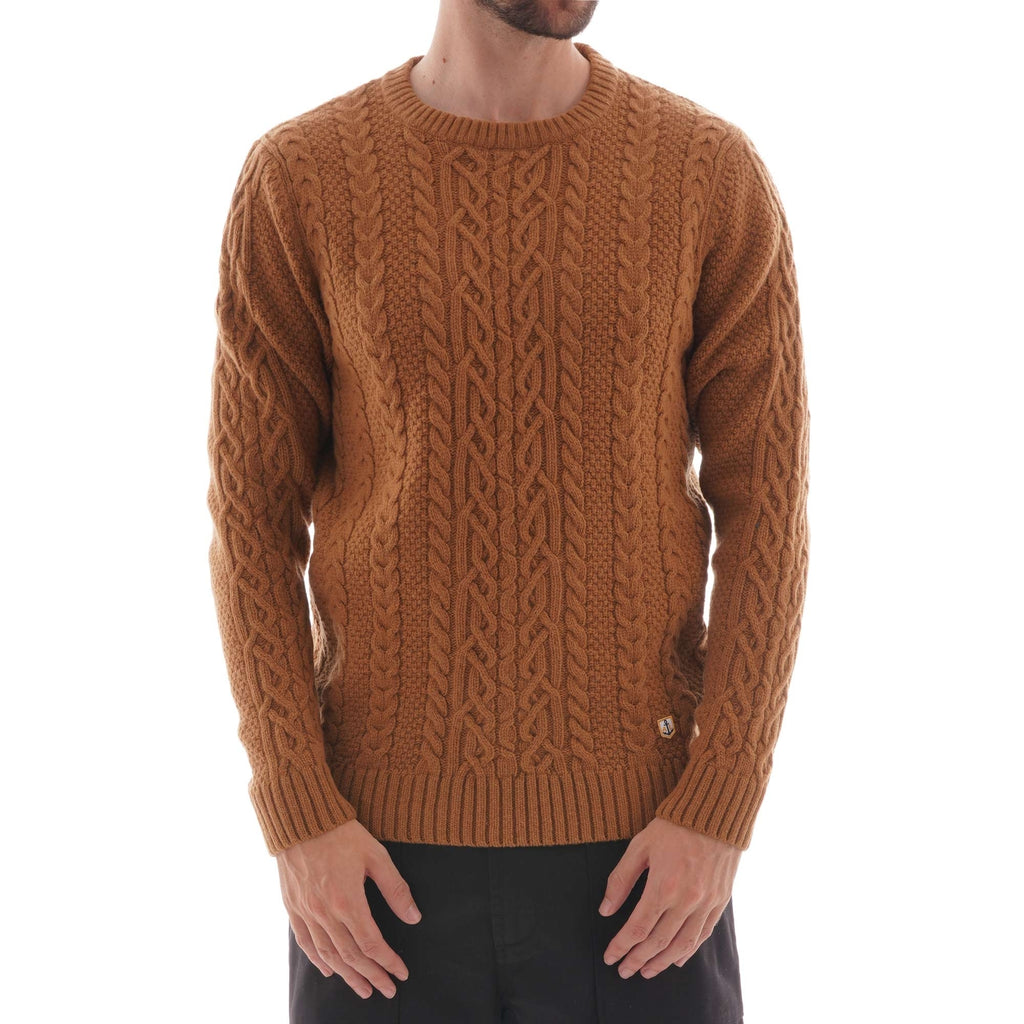 Armor Lux Pull Irlandias Cable Knit Jumper - Brown