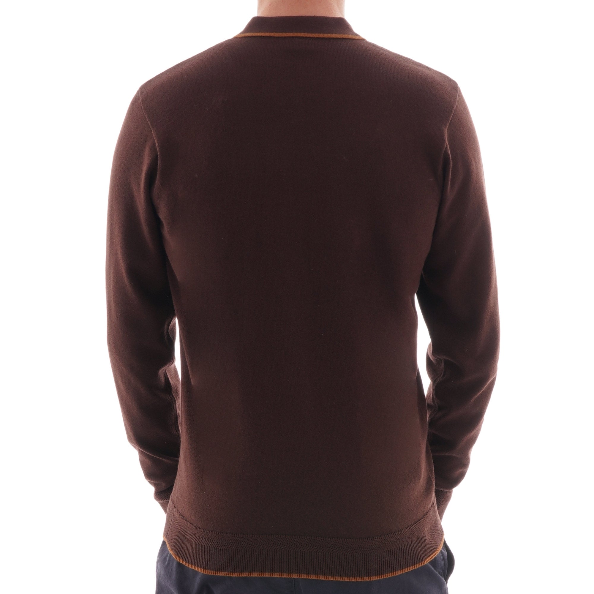 Gabicci Vintage Lineker Long Sleeved Polo - Cocoa