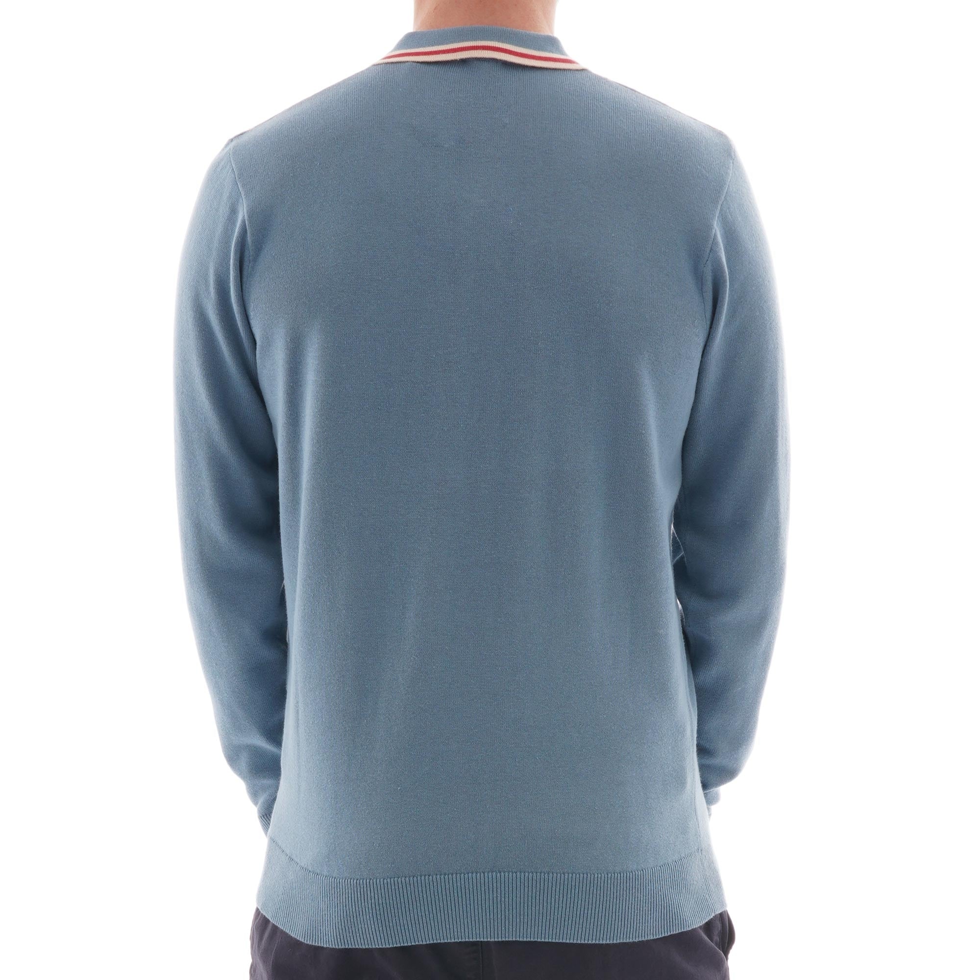 Gabicci Vintage Biome Knitted Polo Shirt - Cadet