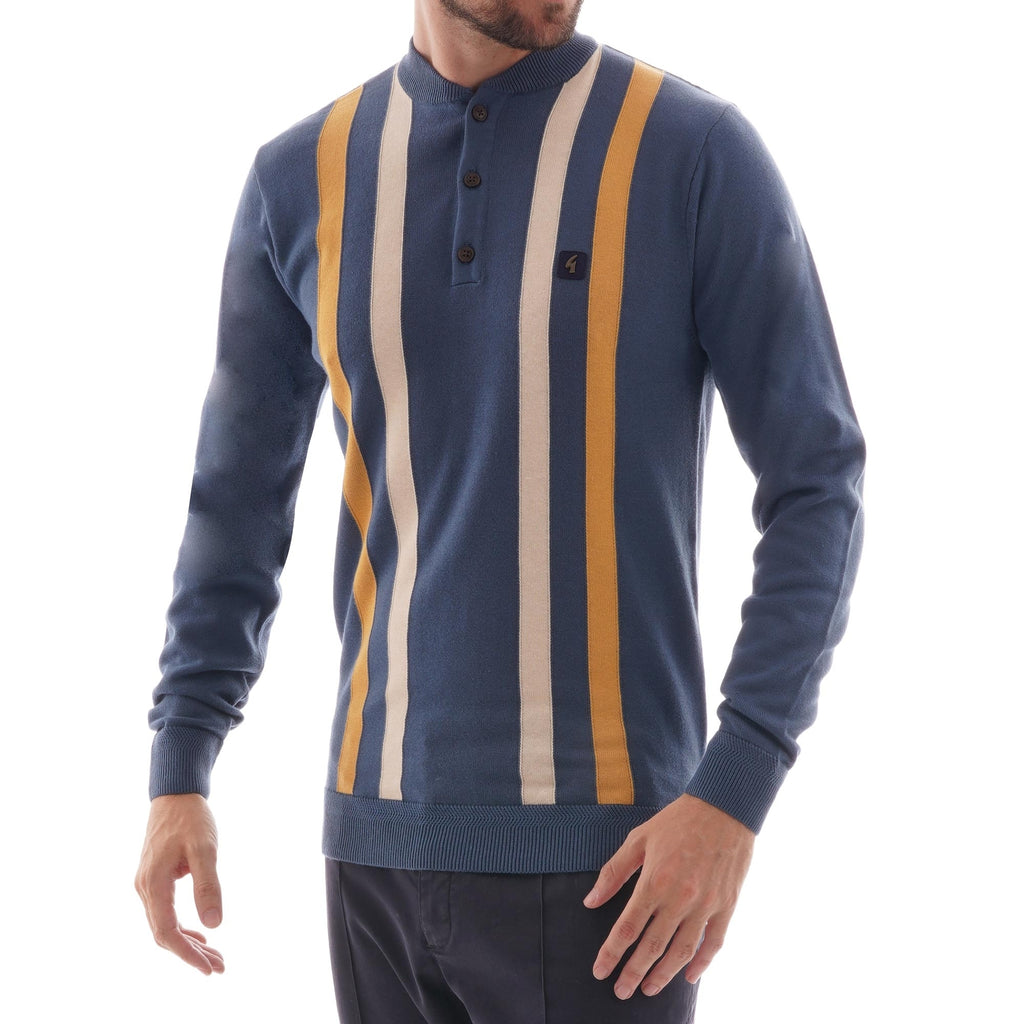 Gabicci Vintage Tram Knitted Shirt - Storm