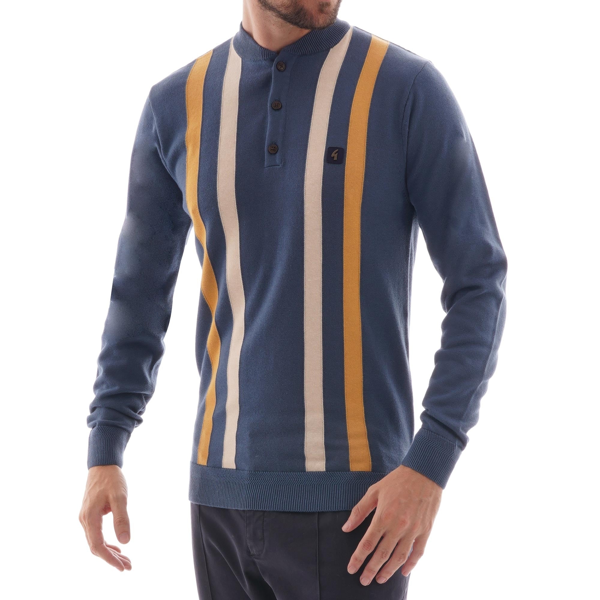 Gabicci Vintage Tram Knitted Shirt - Storm