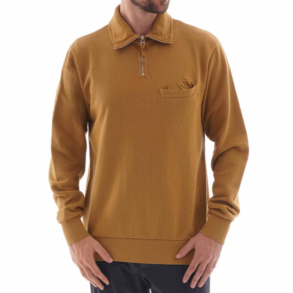 Universal Works Half Zip Sweatshirt - Mustard