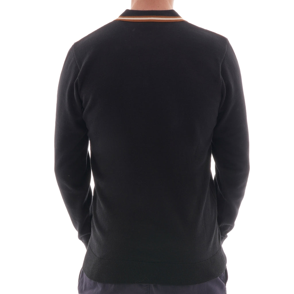 Gabicci Vintage Biome Knitted Polo Shirt - Black