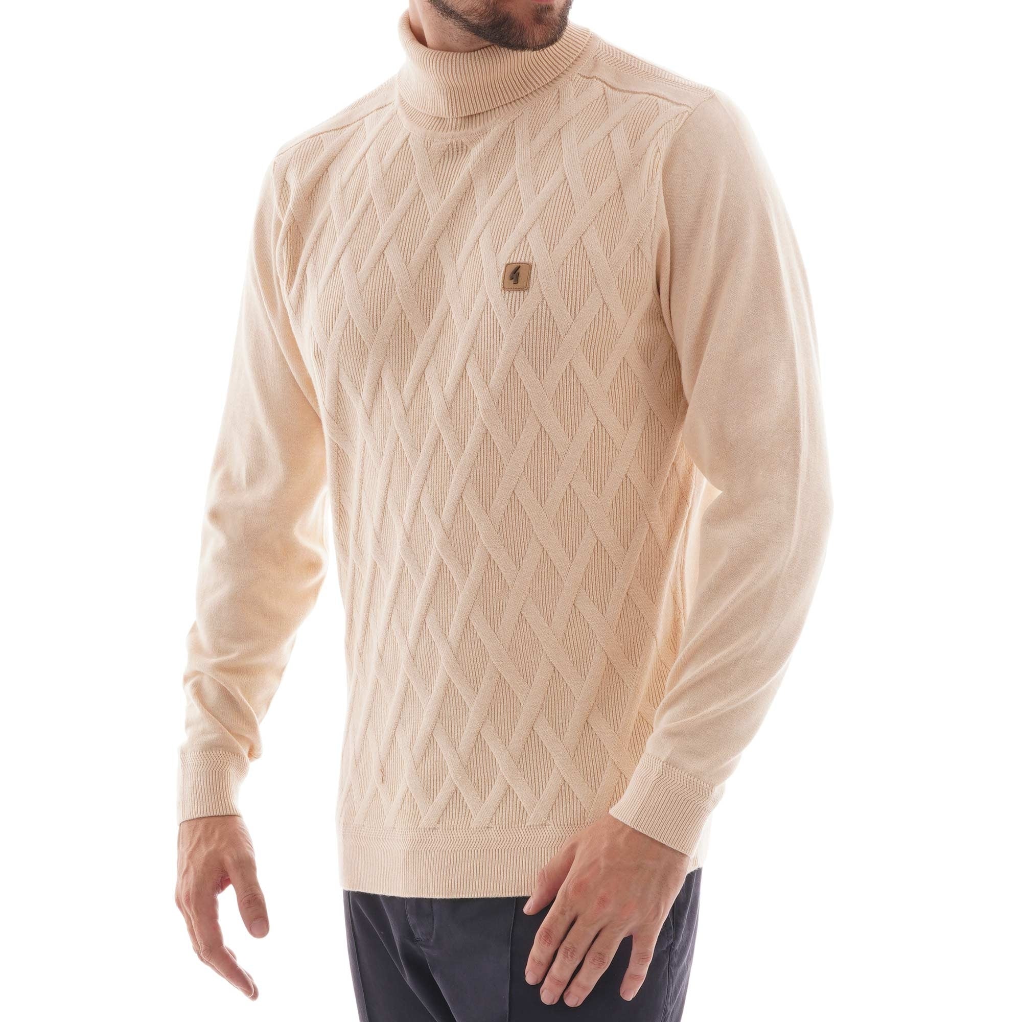 Gabicci Vintage Mock Turtle Neck Jumper - Oat