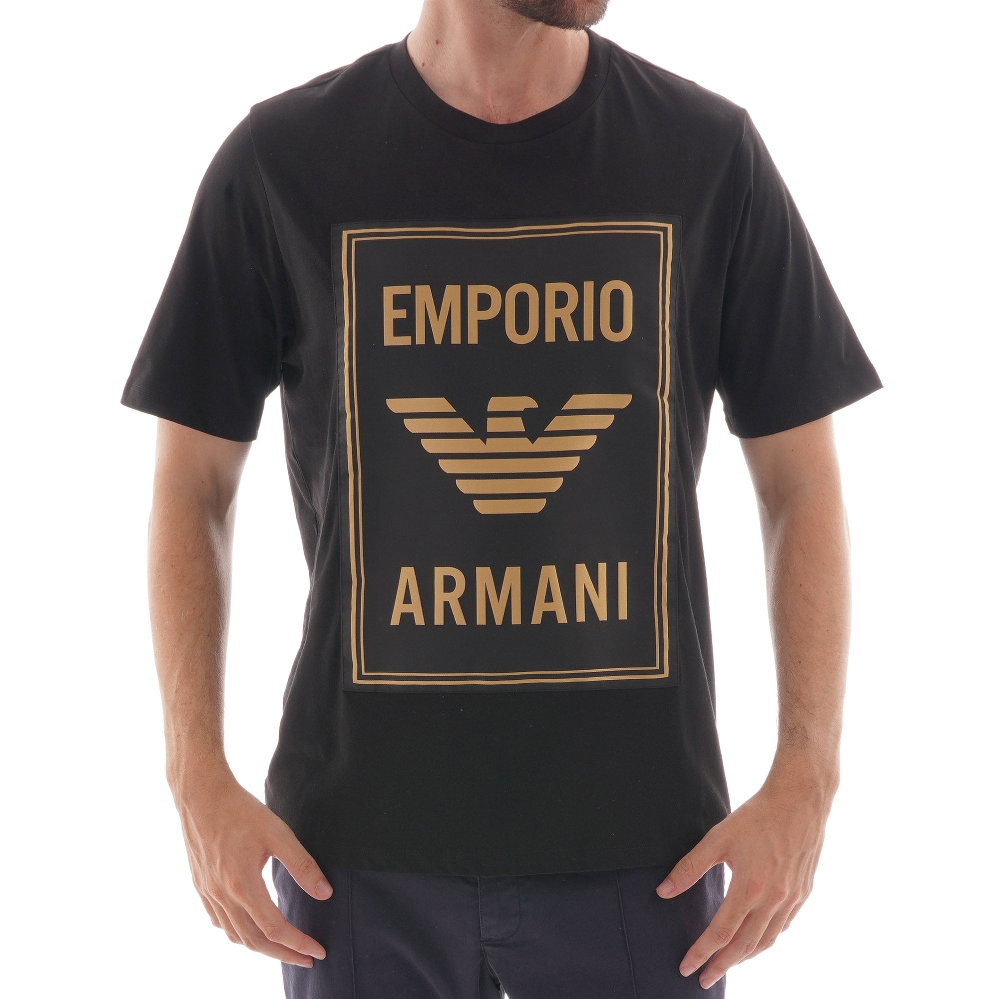 Emporio Armani Block Logo T-Shirt - Nero