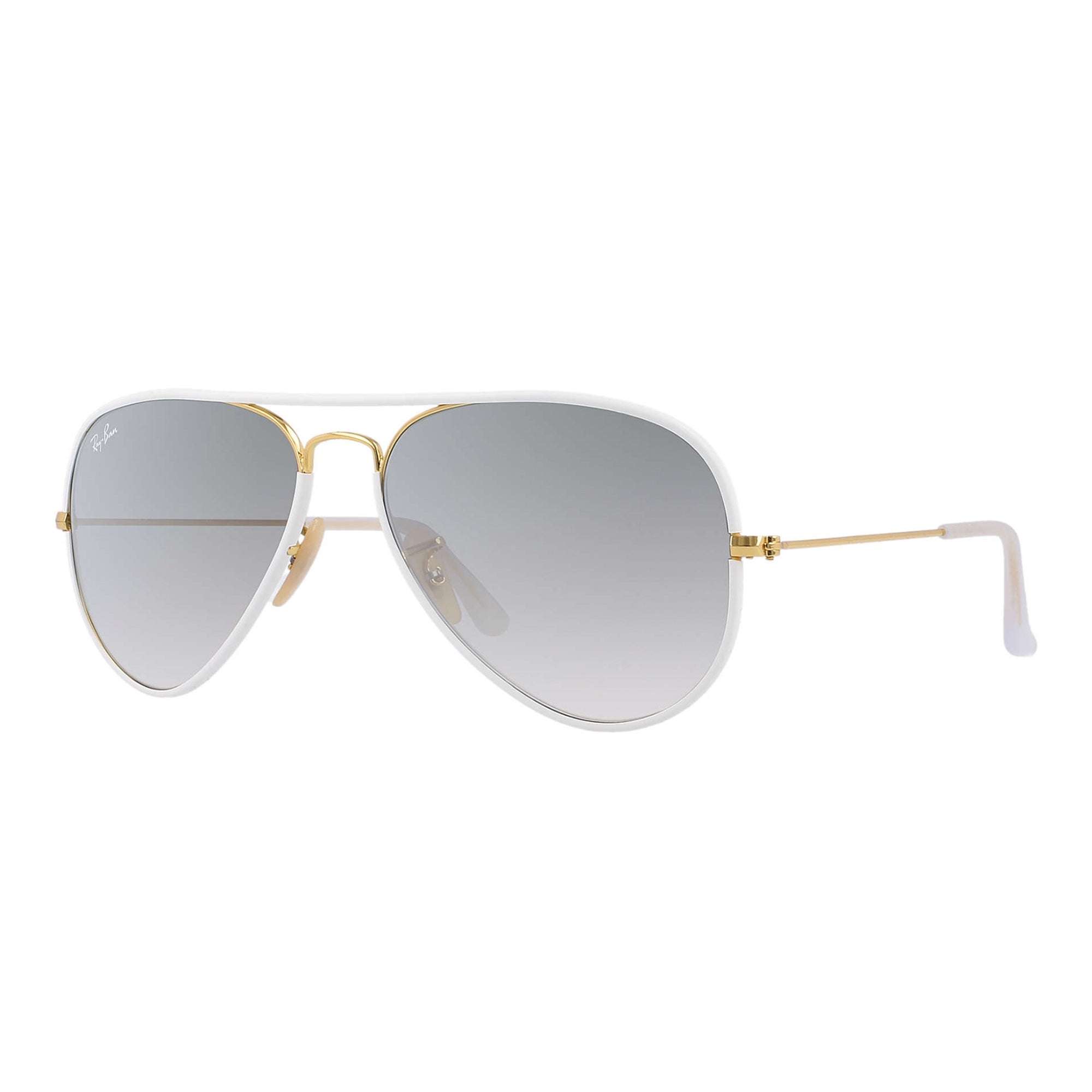 Ray Ban Aviator Full Colour - White and Gold