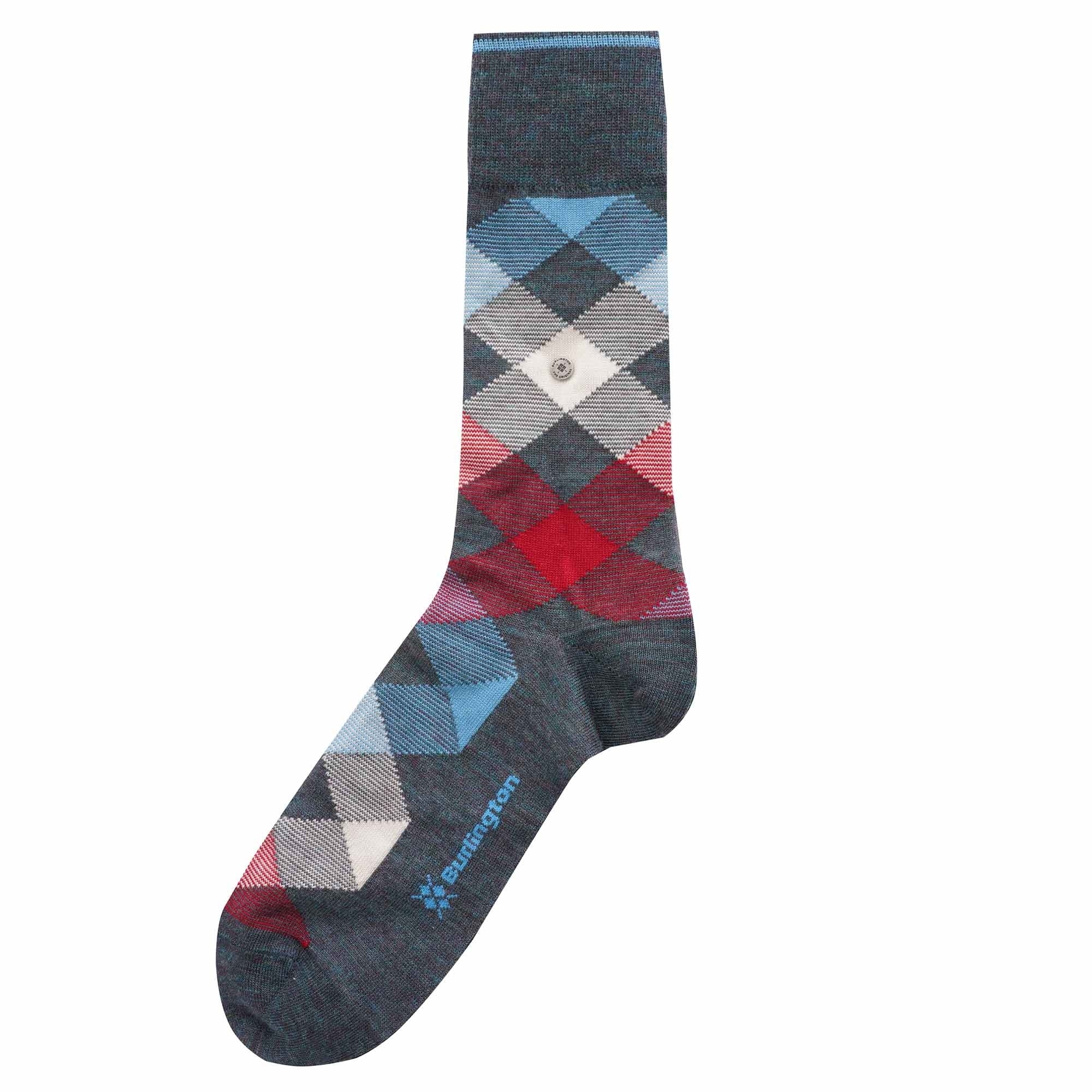 Burlington Socks Newcastle Socks - Red/Grey/Blue