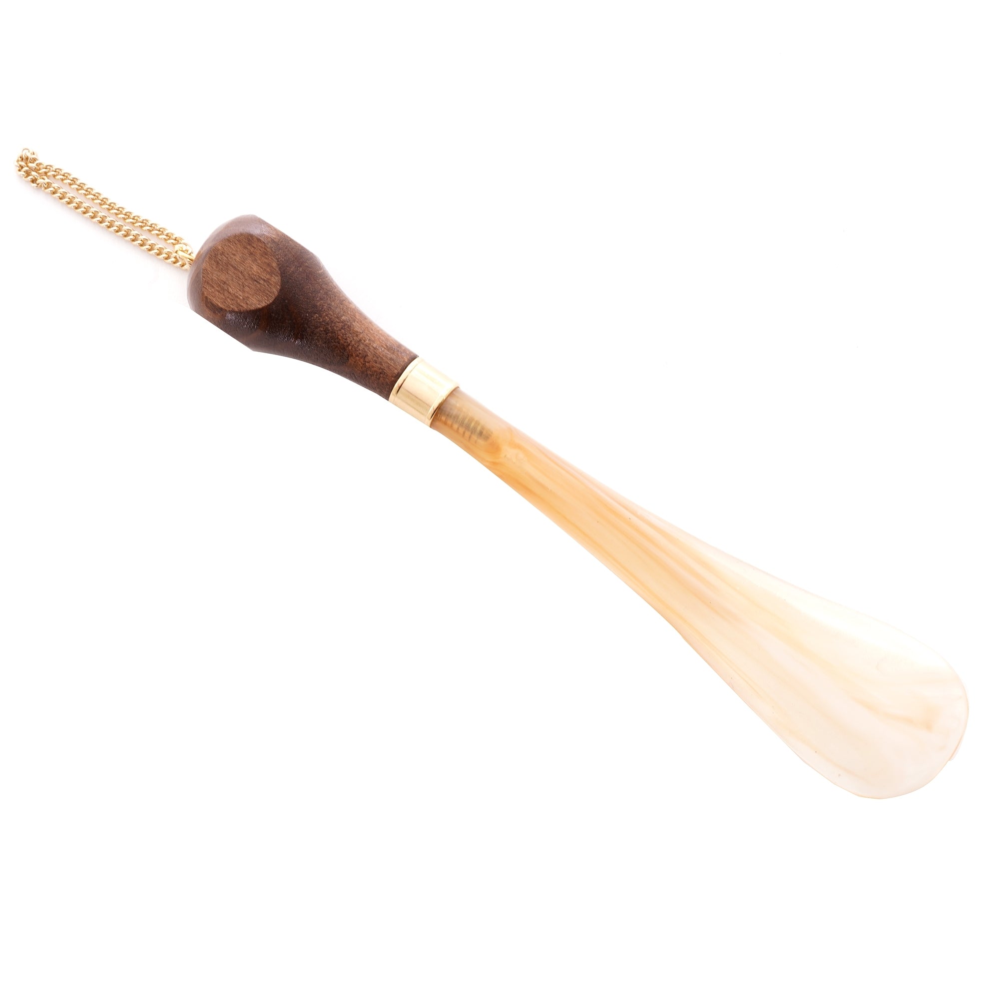 Dasco Shoecare Wood Knurled Handle Shoe Horn - Walnut