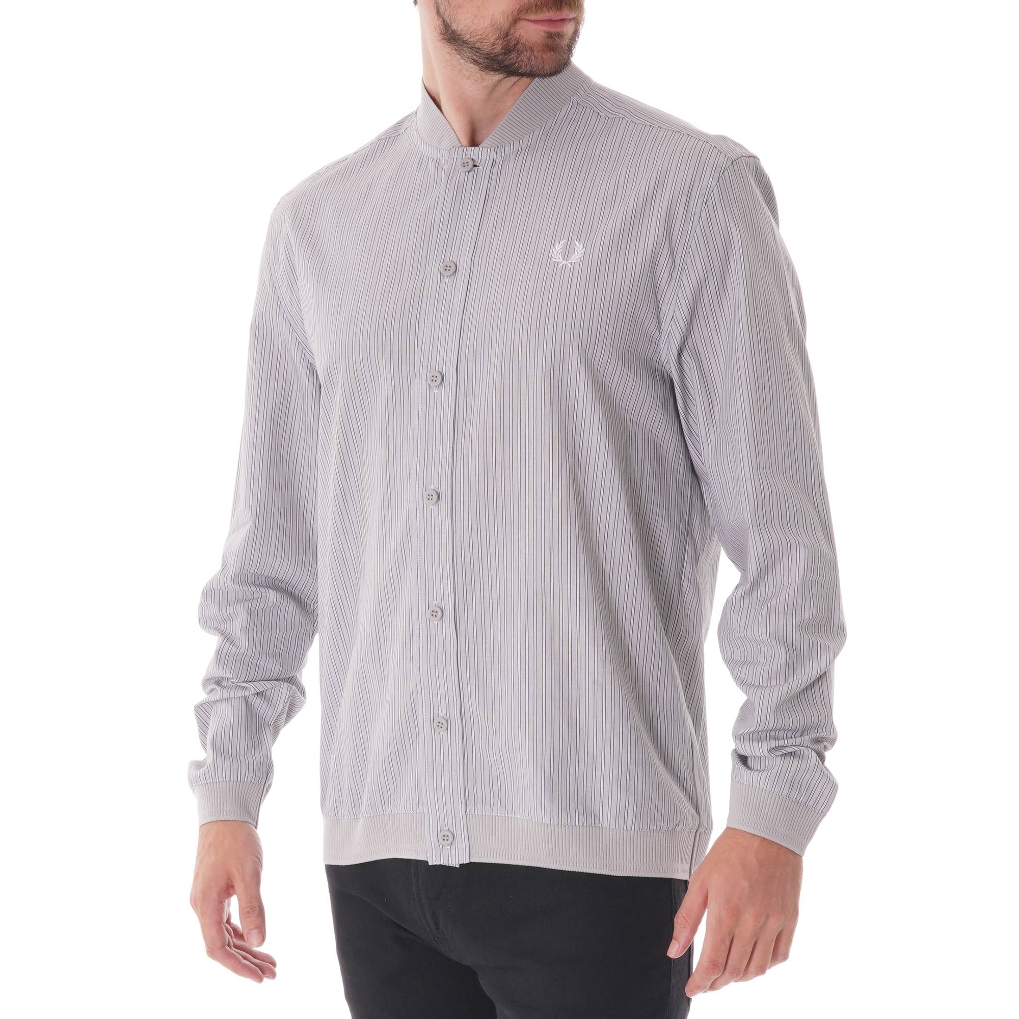 Fred Perry Striped Bomber - Grey