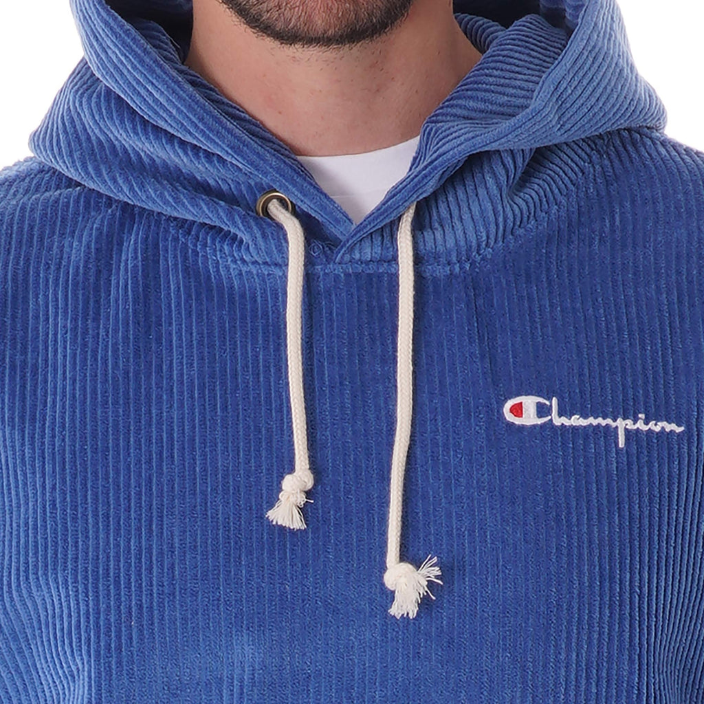 Champion Corduroy Hoodie Sweatshirt - Blue