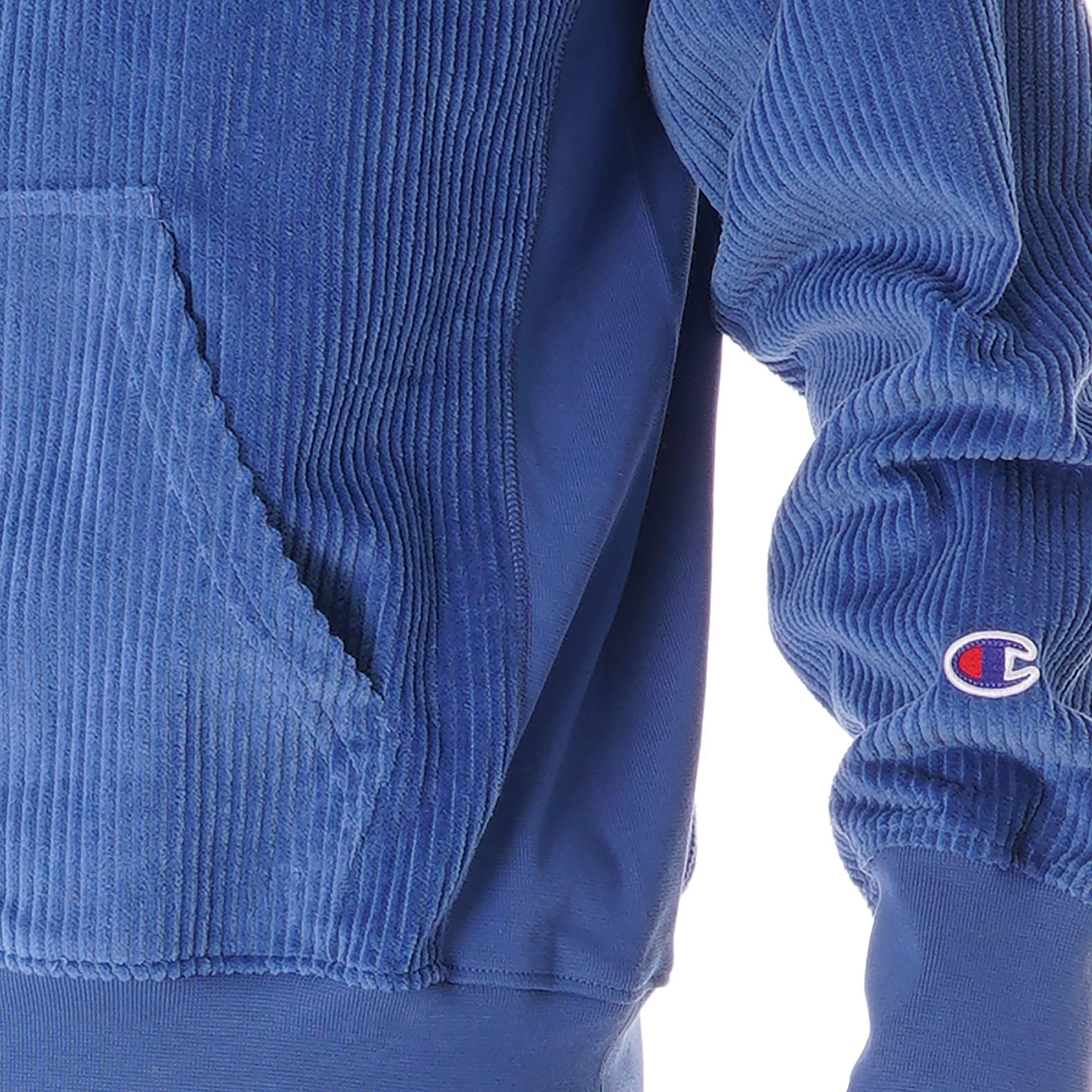 Champion Corduroy Hoodie Sweatshirt - Blue