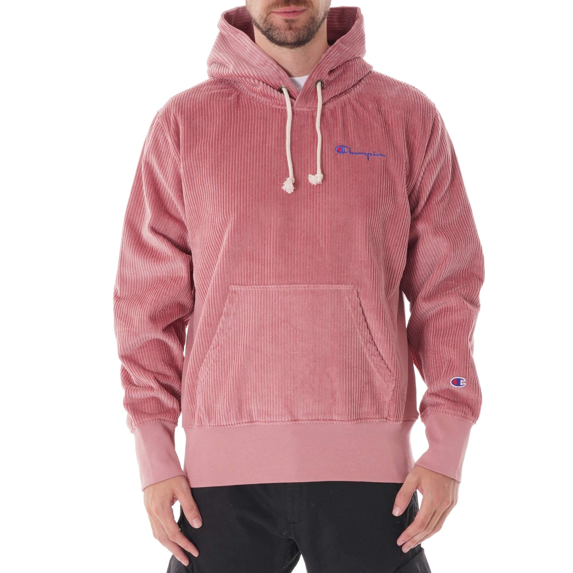 Champion Corduroy Hoodie Sweatshirt - Pink
